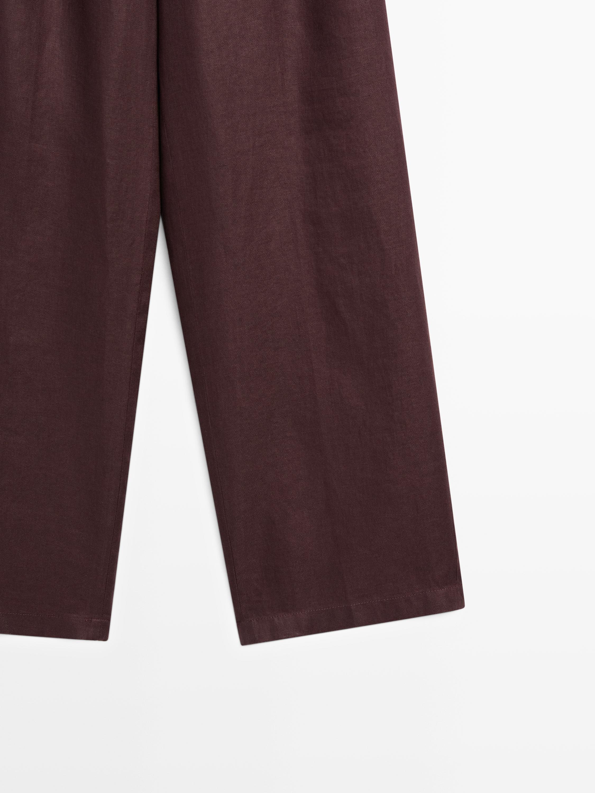 100% linen wide-leg elasticated trousers — GRANADA