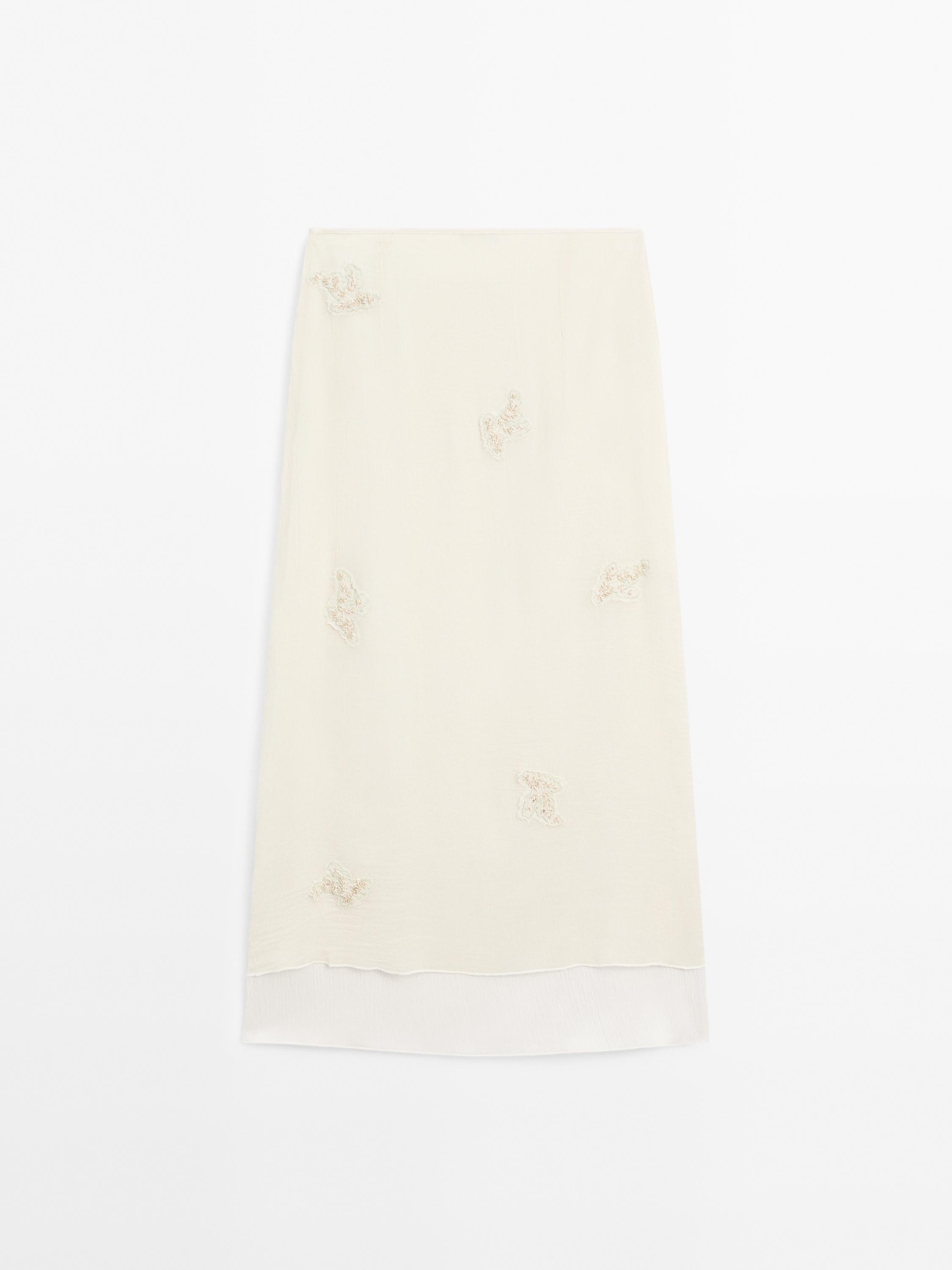 Midi skirt with embroidery