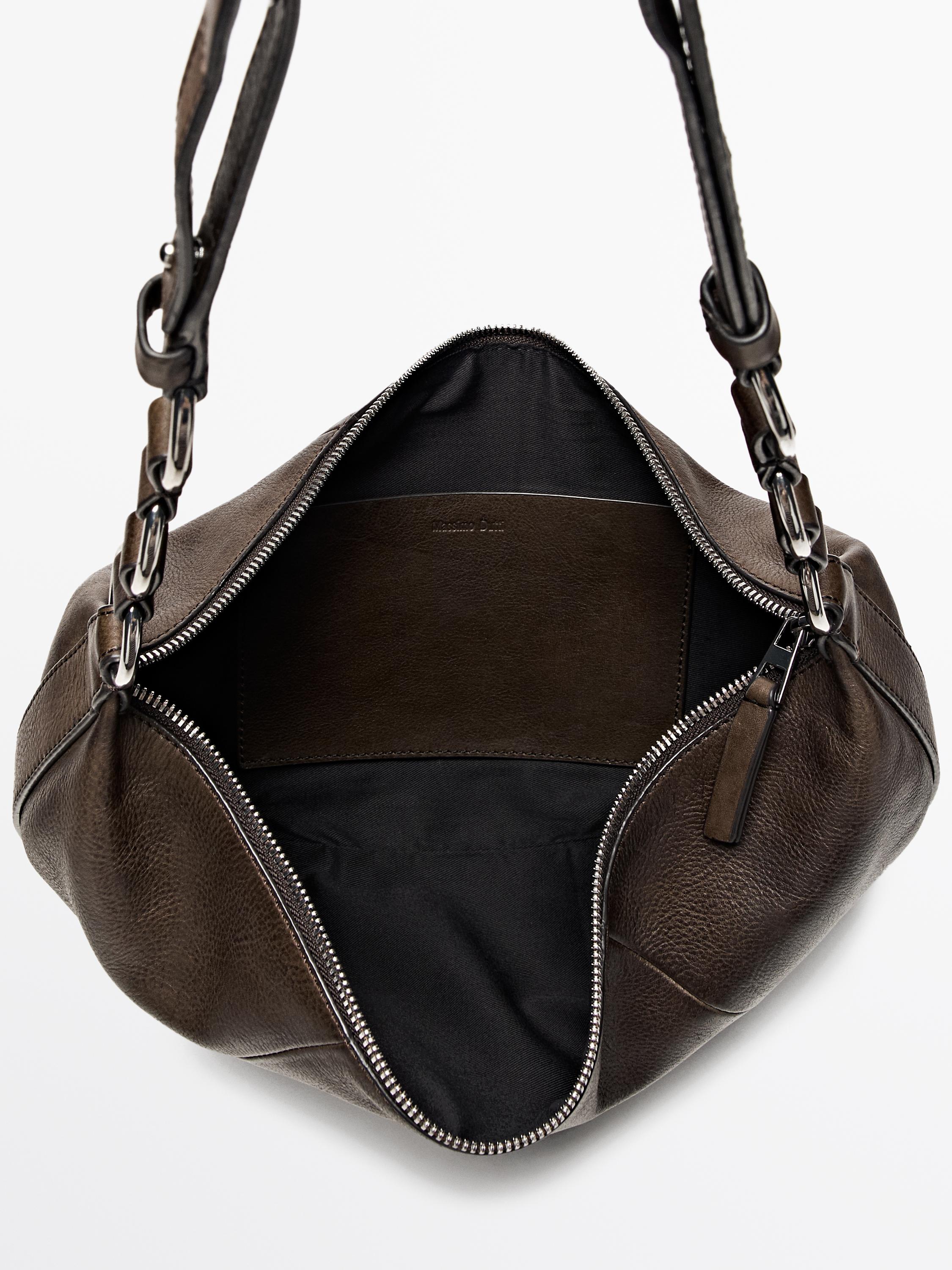 Small nappa leather bag — BROWN