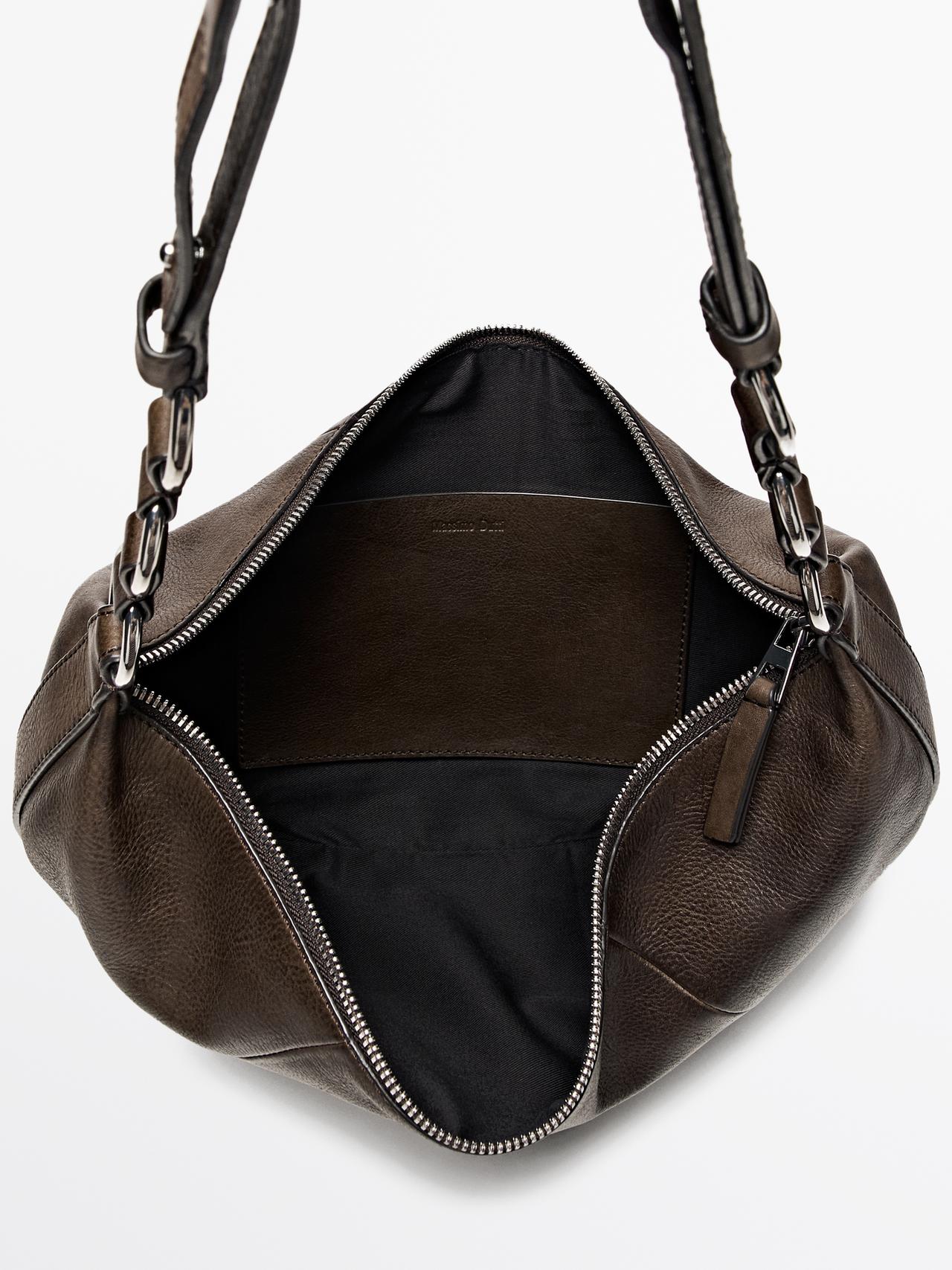 Small nappa leather bag — BROWN