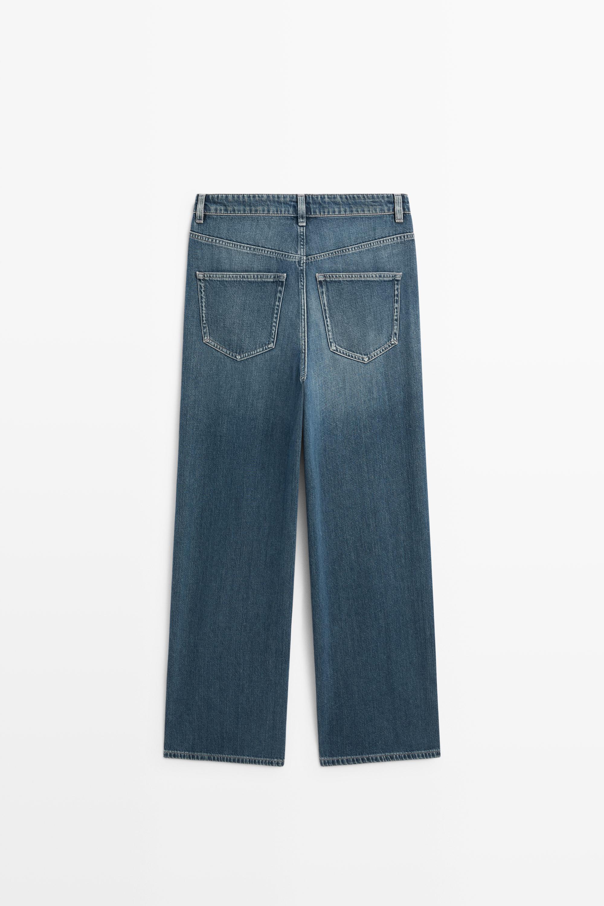 Relaxed wide-leg jeans — MEDIUM BLUE