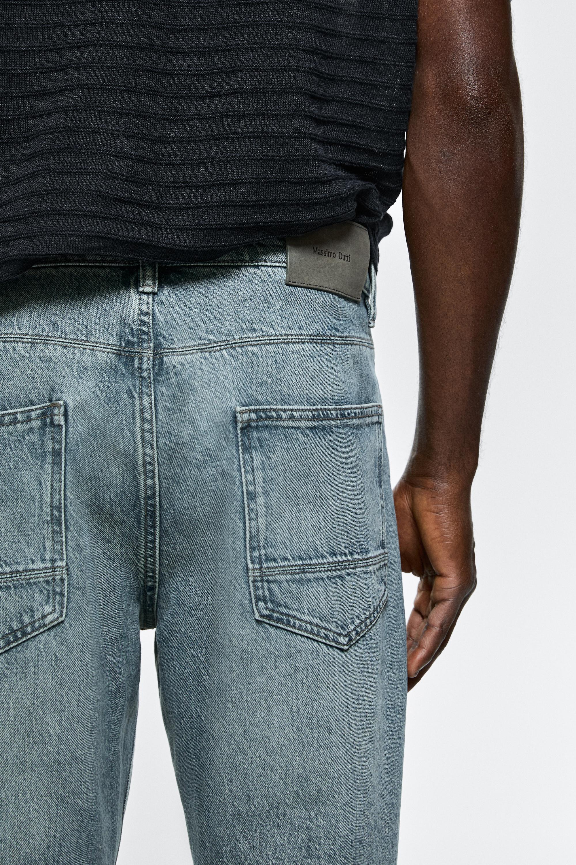 Stonewashed tapered-fit jeans — BLUE