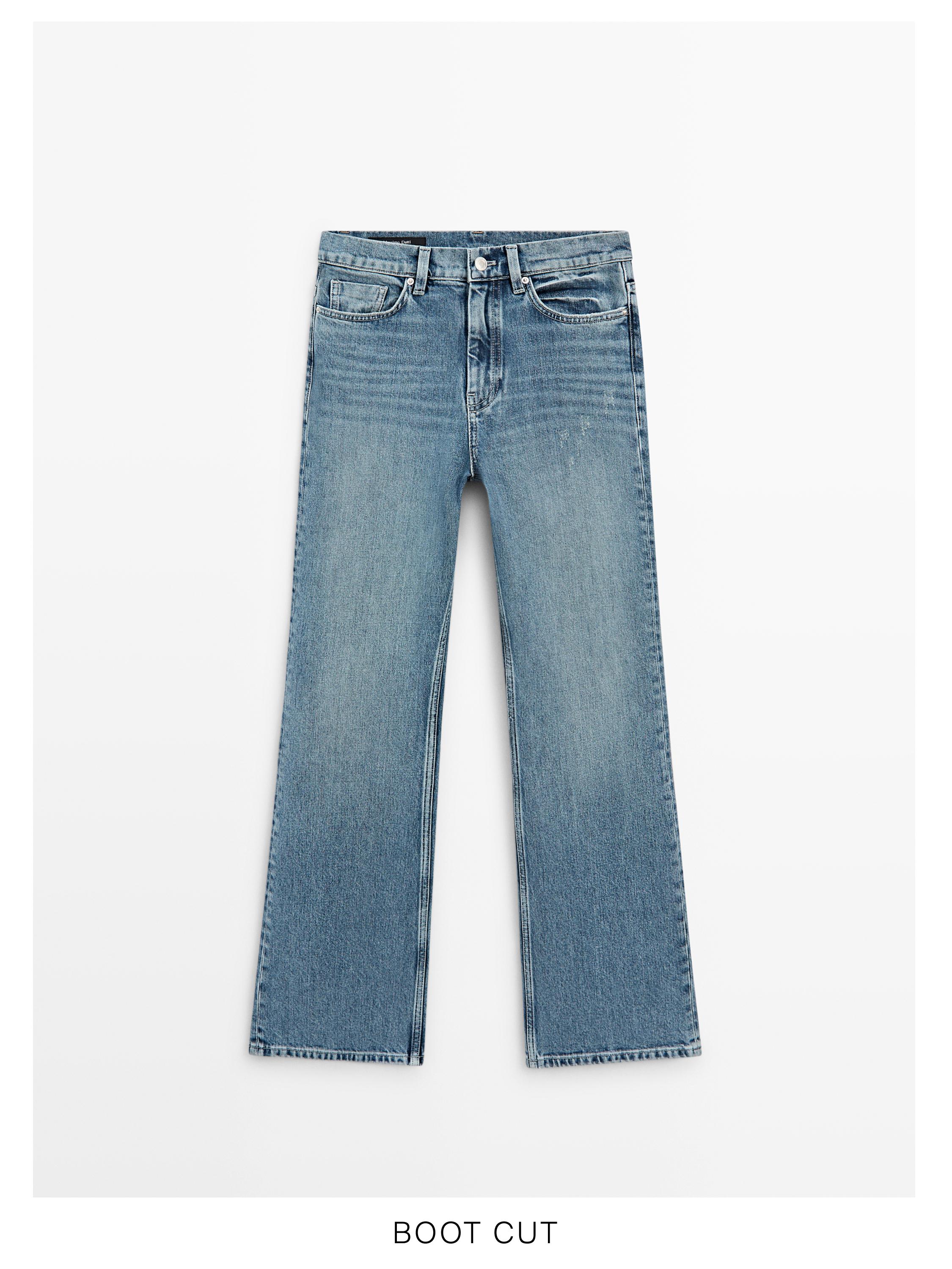 High-waist boot-cut jeans — Light Blue