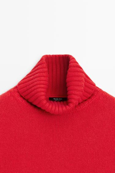 Cropped 100% cashmere knit sweater — RED 9