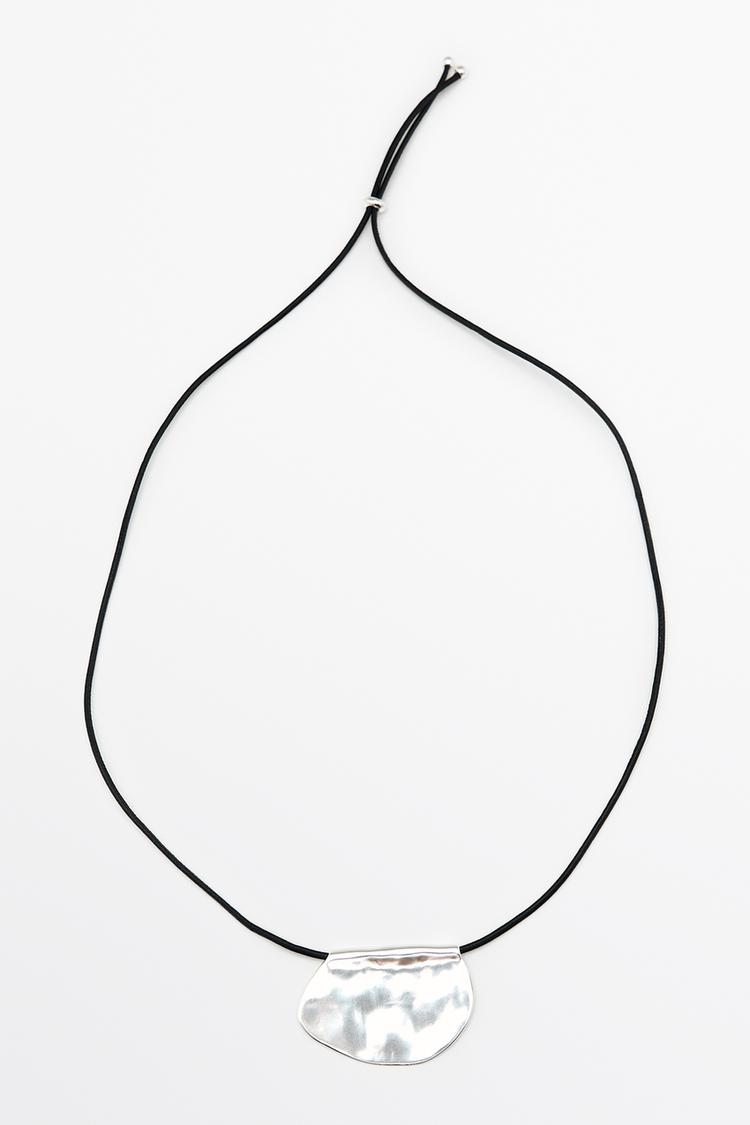 Long dumpling-piece necklace — SILVER