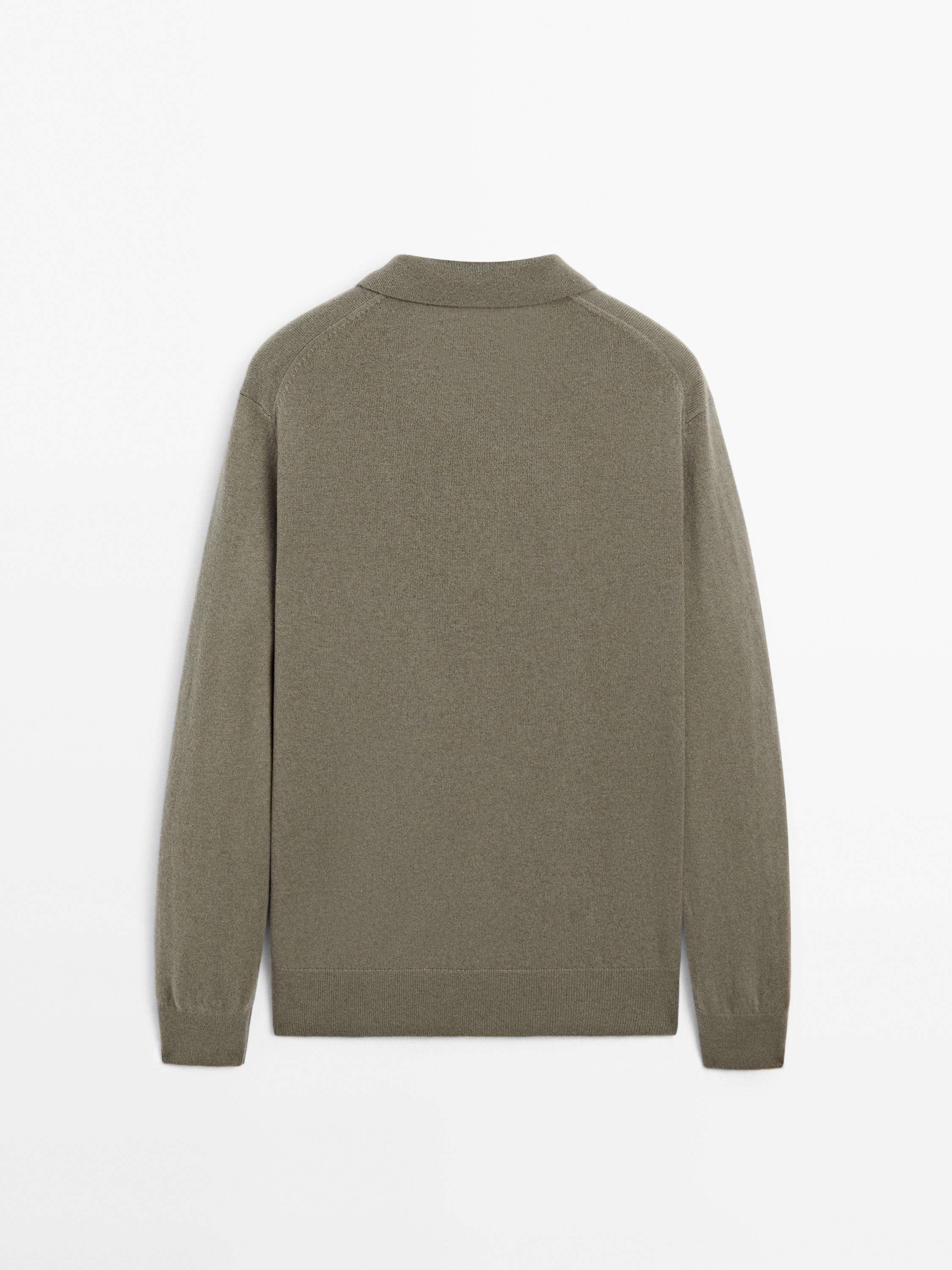 Jersey punto cuello polo 100% cashmere