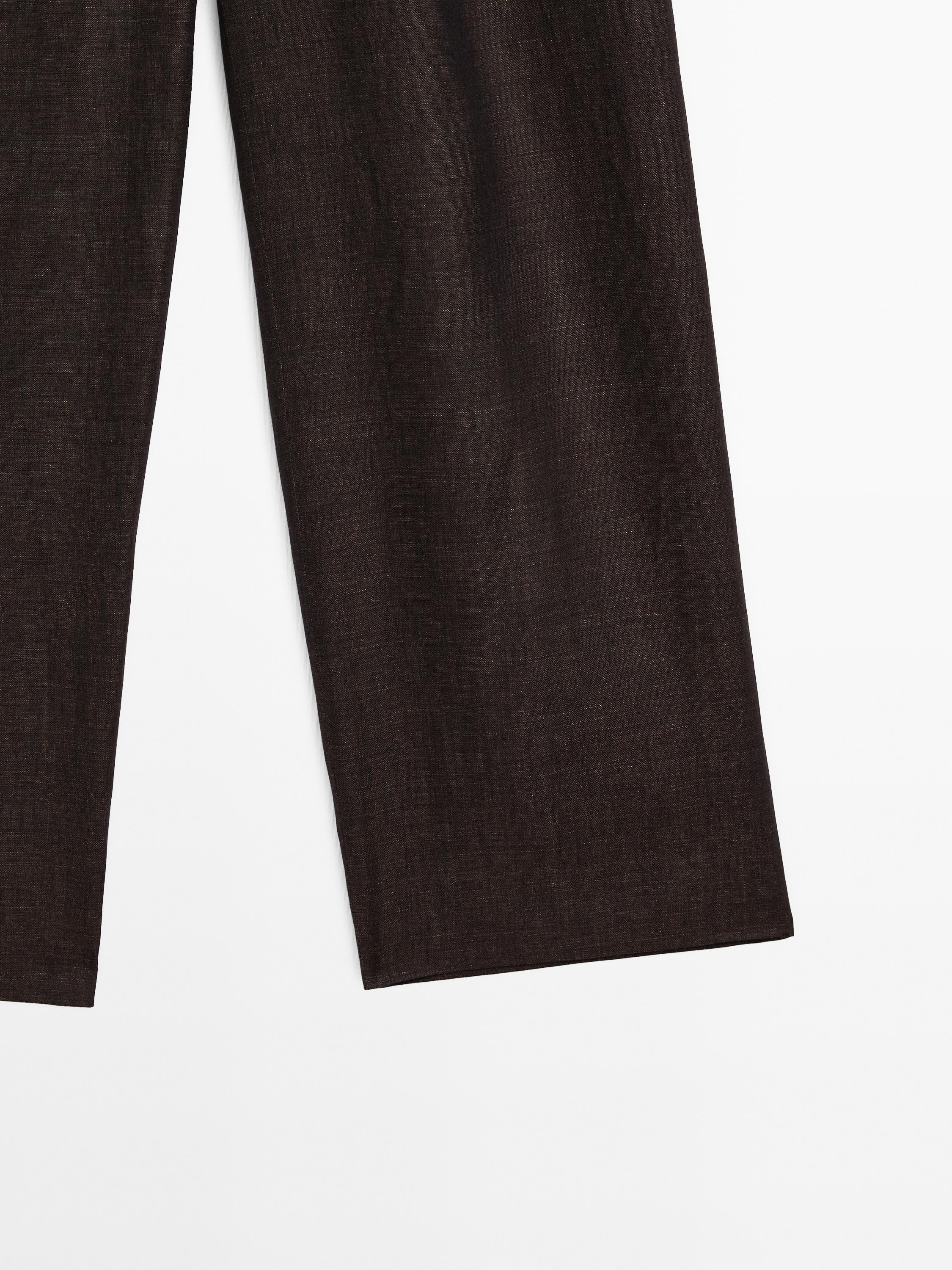 Melange linen darted trousers - Limited Edition