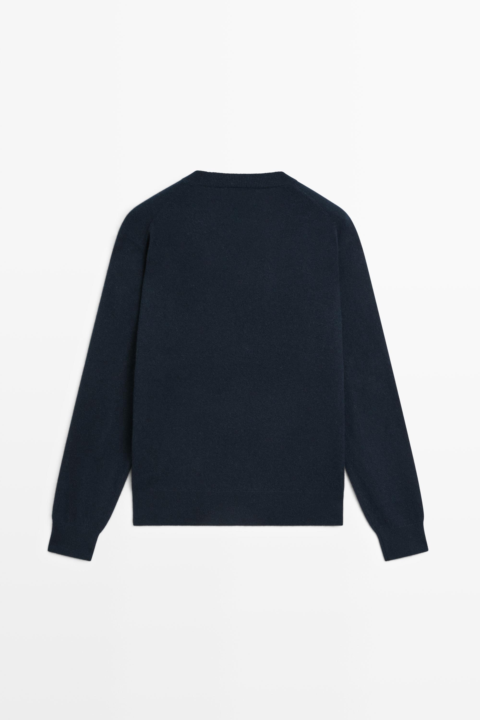 100% cashmere knit sweater — DEEP BLUE