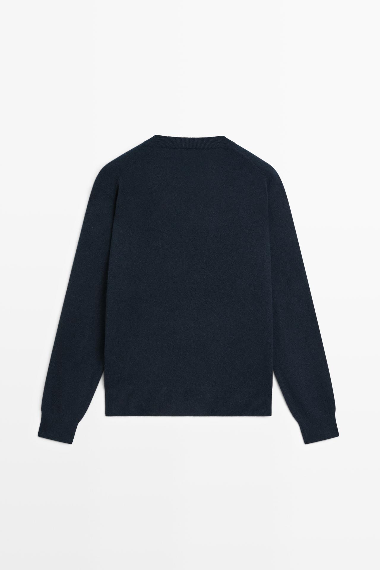 100% cashmere knit sweater — DEEP BLUE