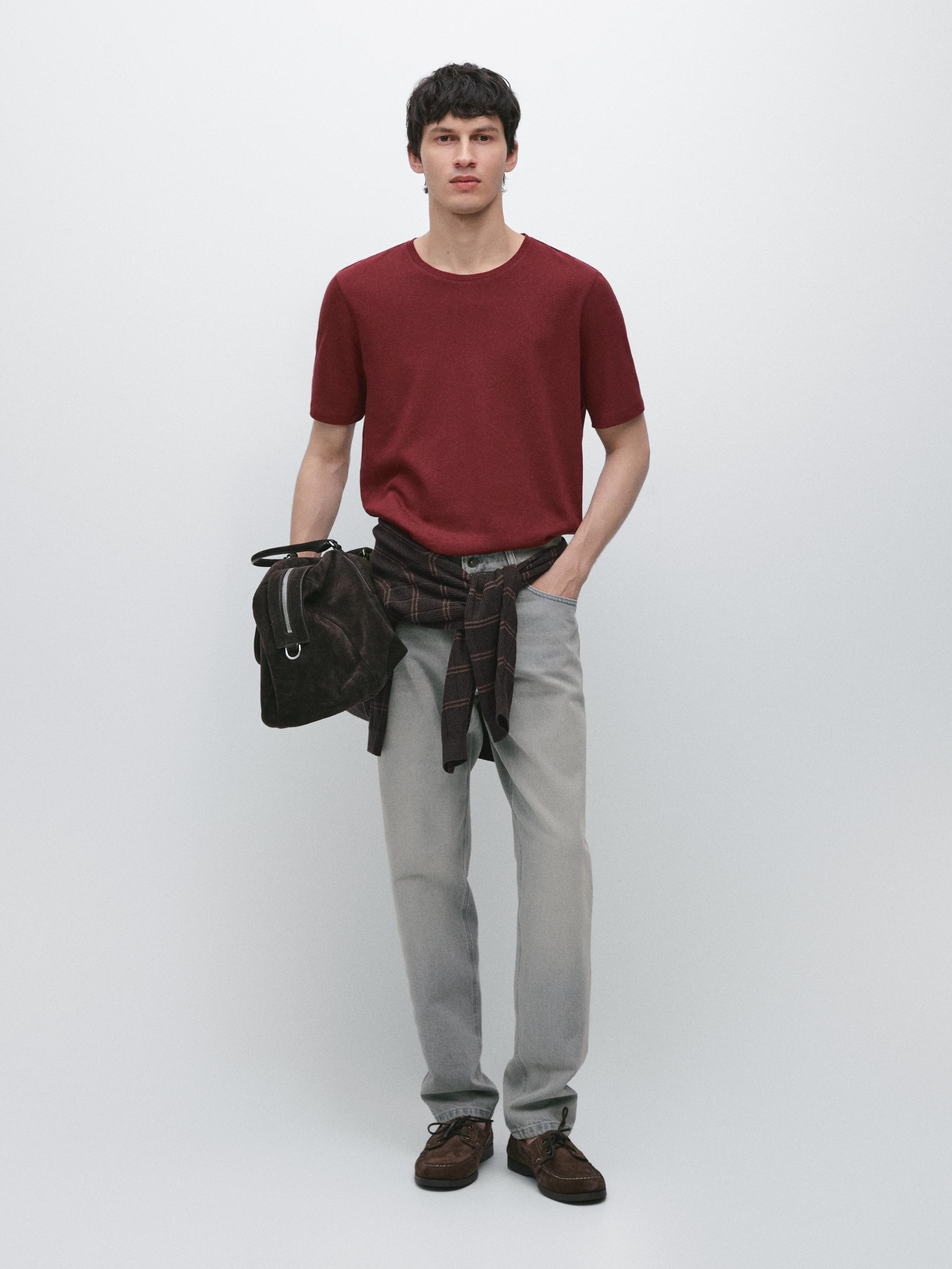 Short sleeve linen blend T-shirt