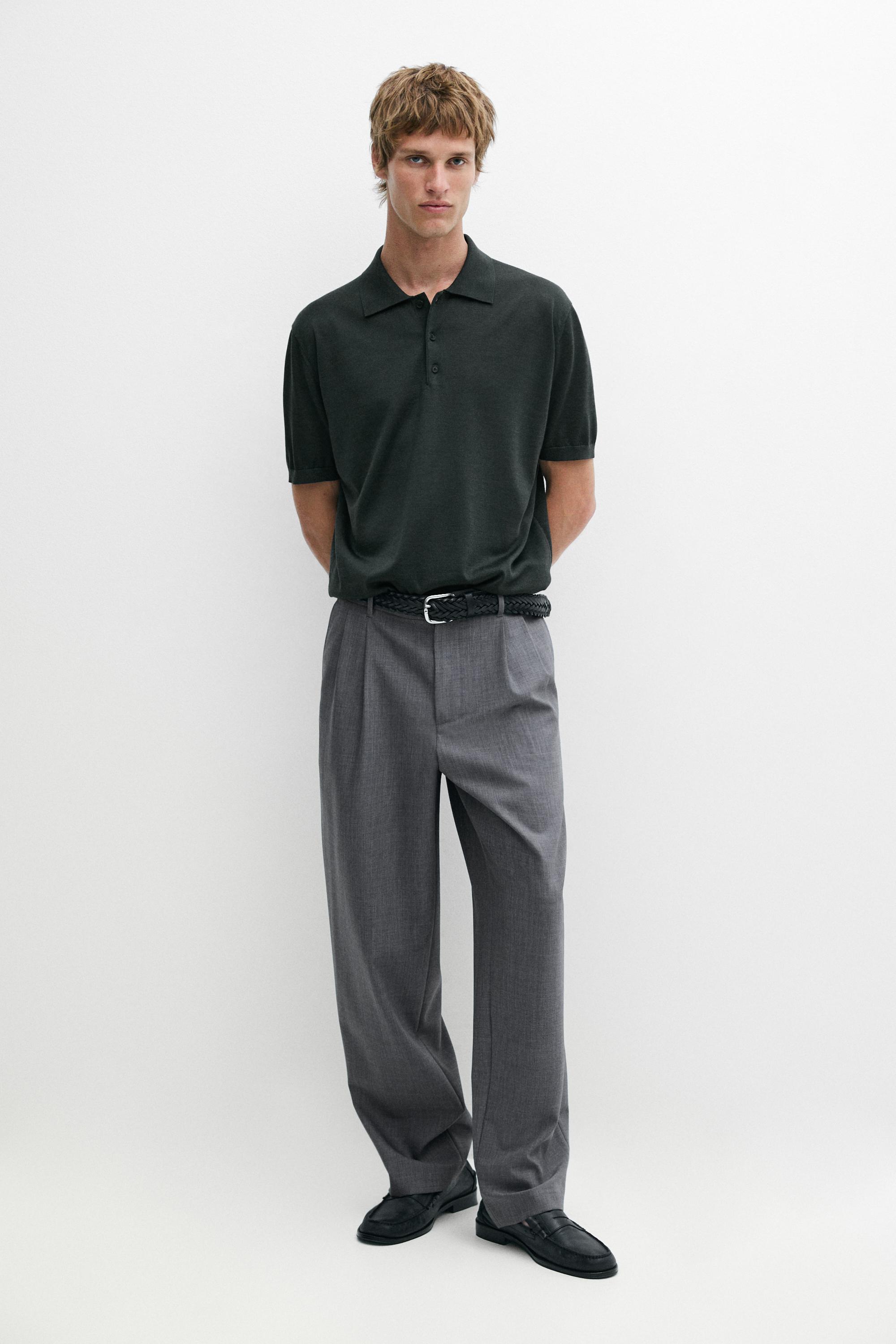 Relaxed fit cool wool darted pants — GREY