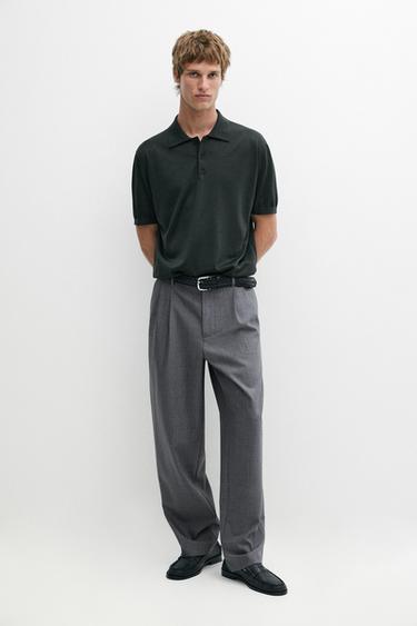 Relaxed fit cool wool darted pants — GREY 1