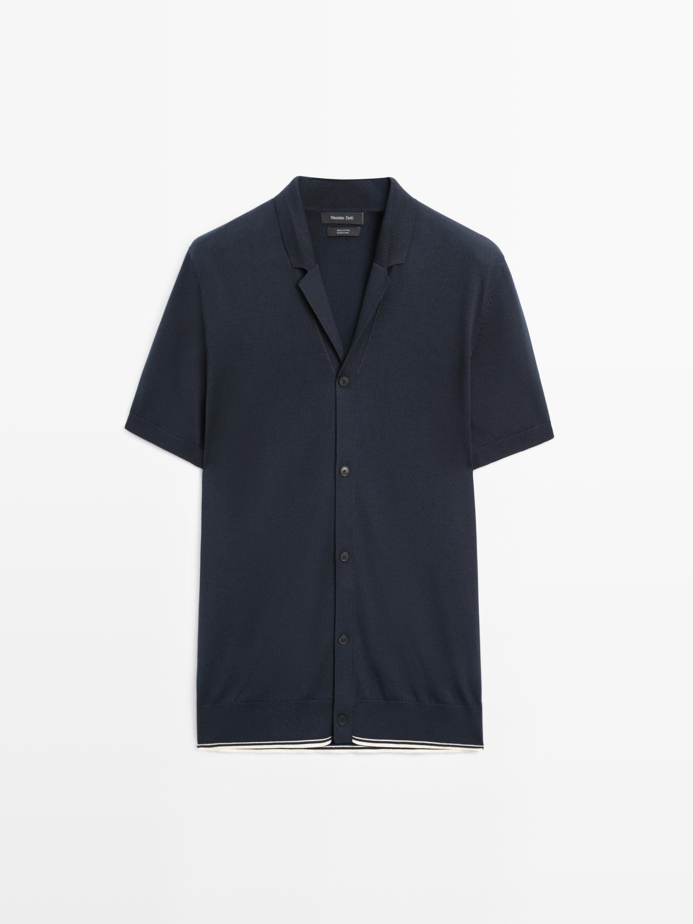 Short sleeve knit overshirt