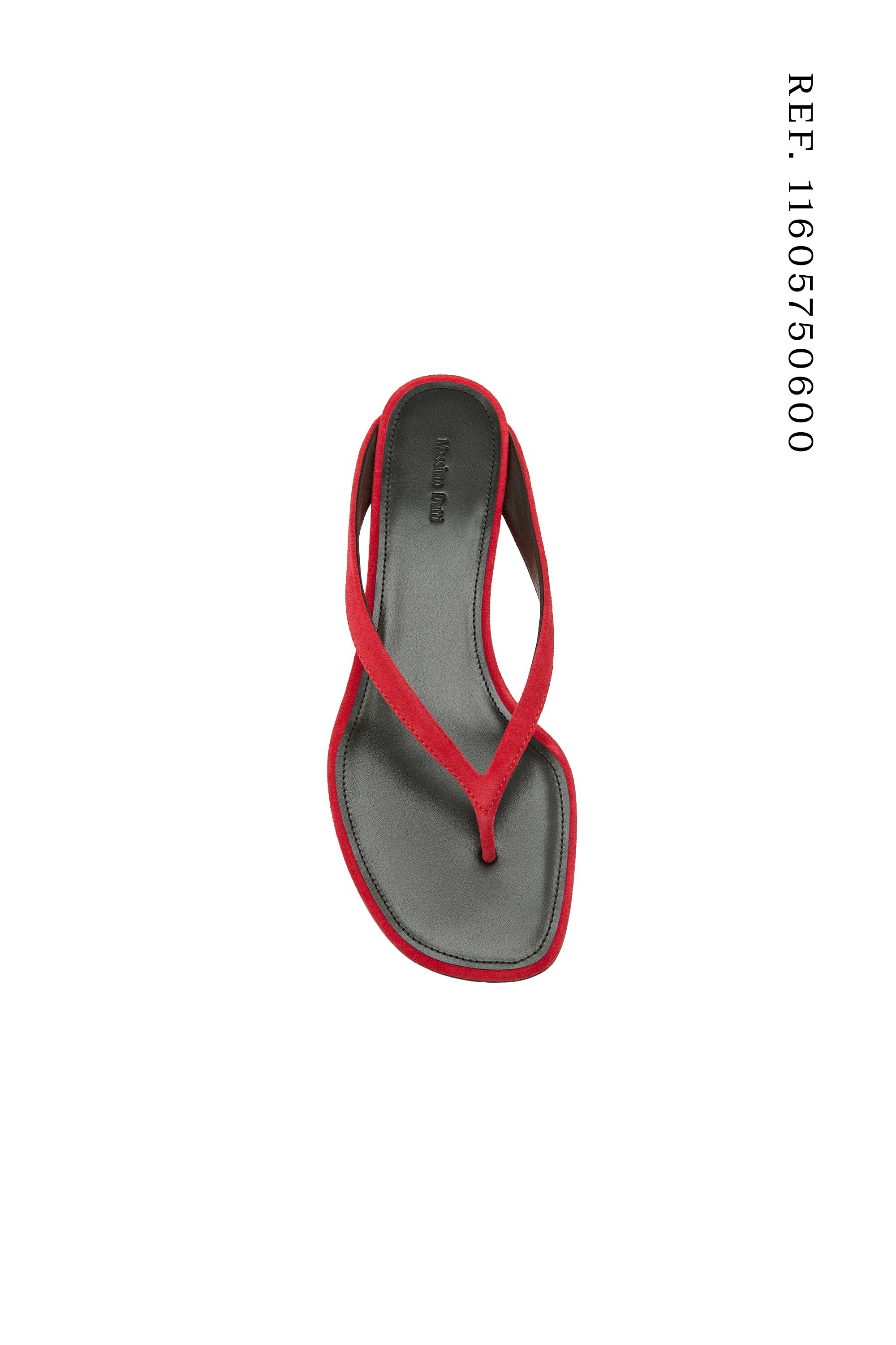 Mid-heel sandals with toe divider — RED