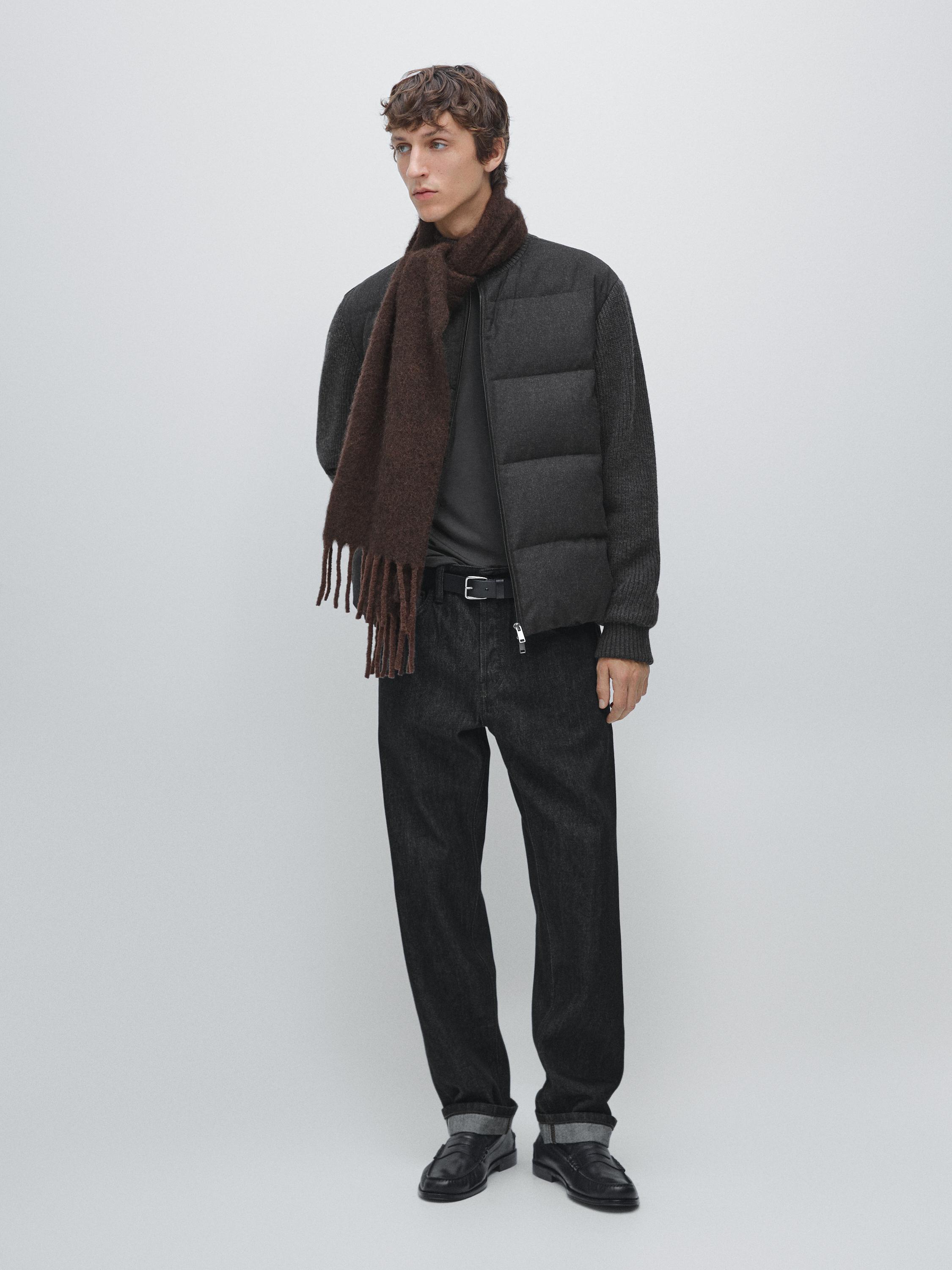 Knit down blend puffer jacket