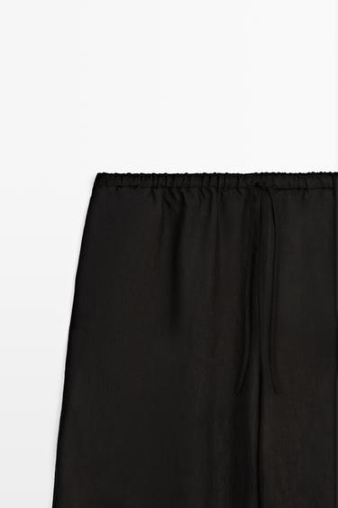 Flowing wide-leg co-ord pants — BLACK 4