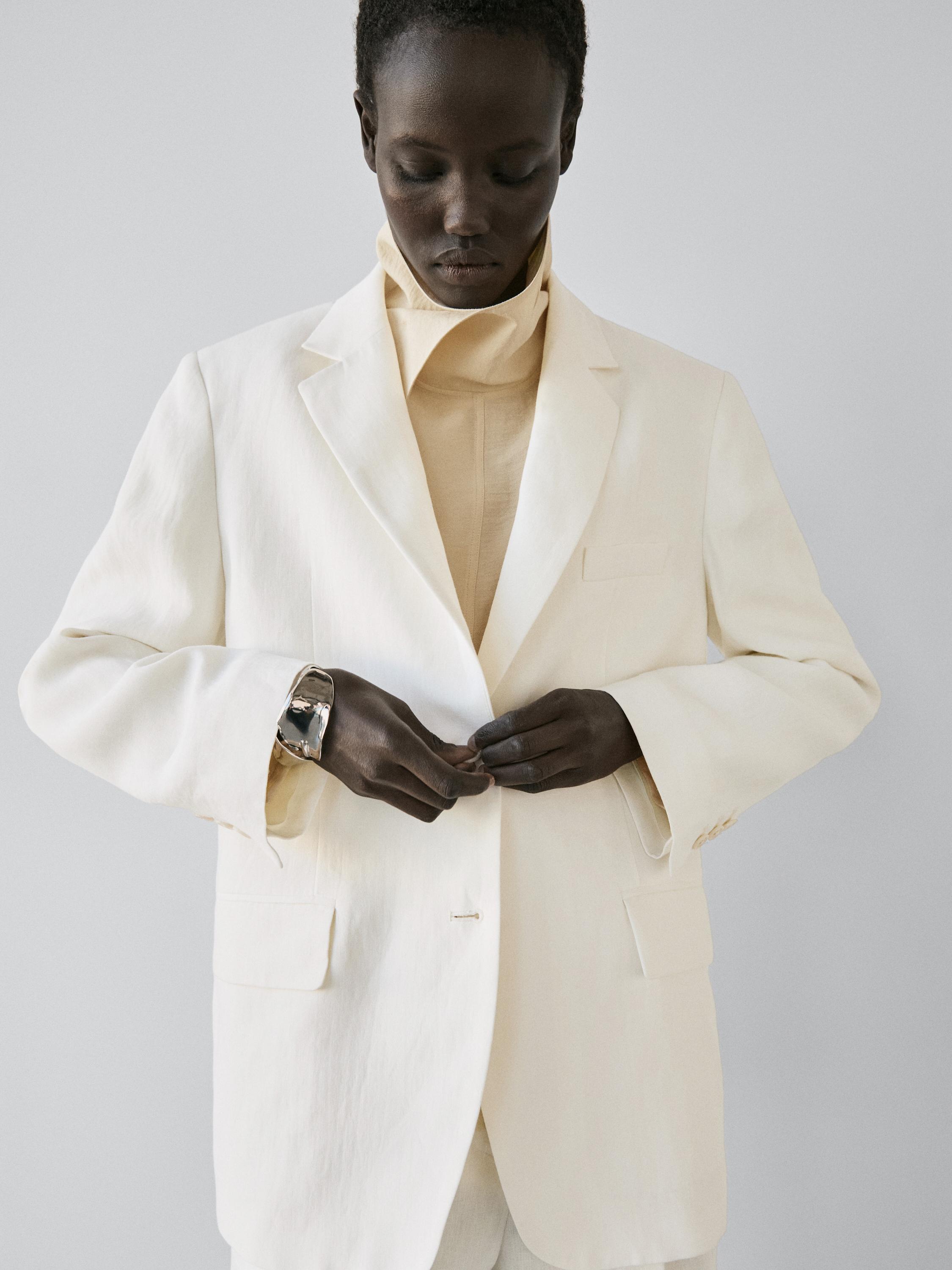 100% linen suit blazer — Off white