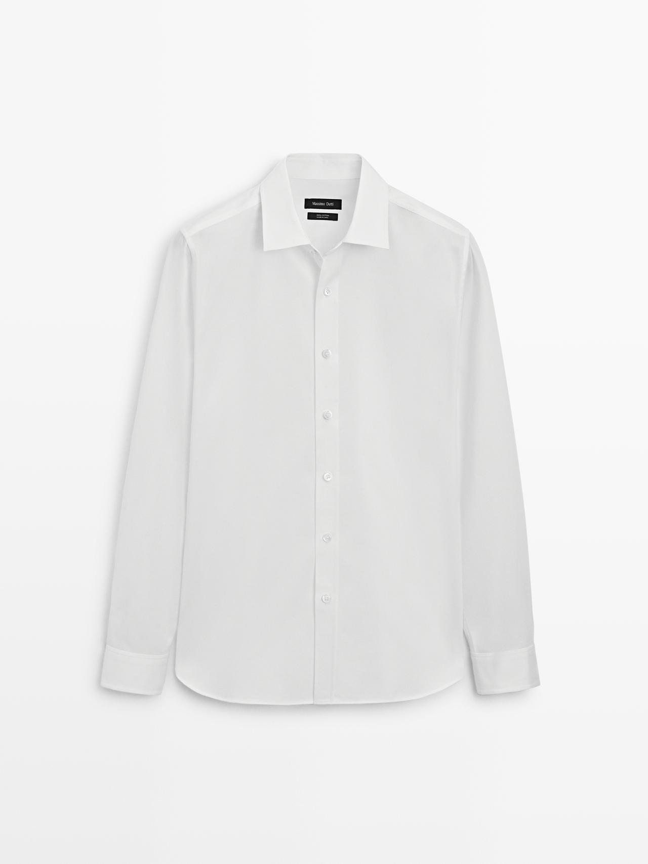 Camicia Slim Fit 100% Cotone - Bianco - Xxl - Massimo Dutti - Maschile