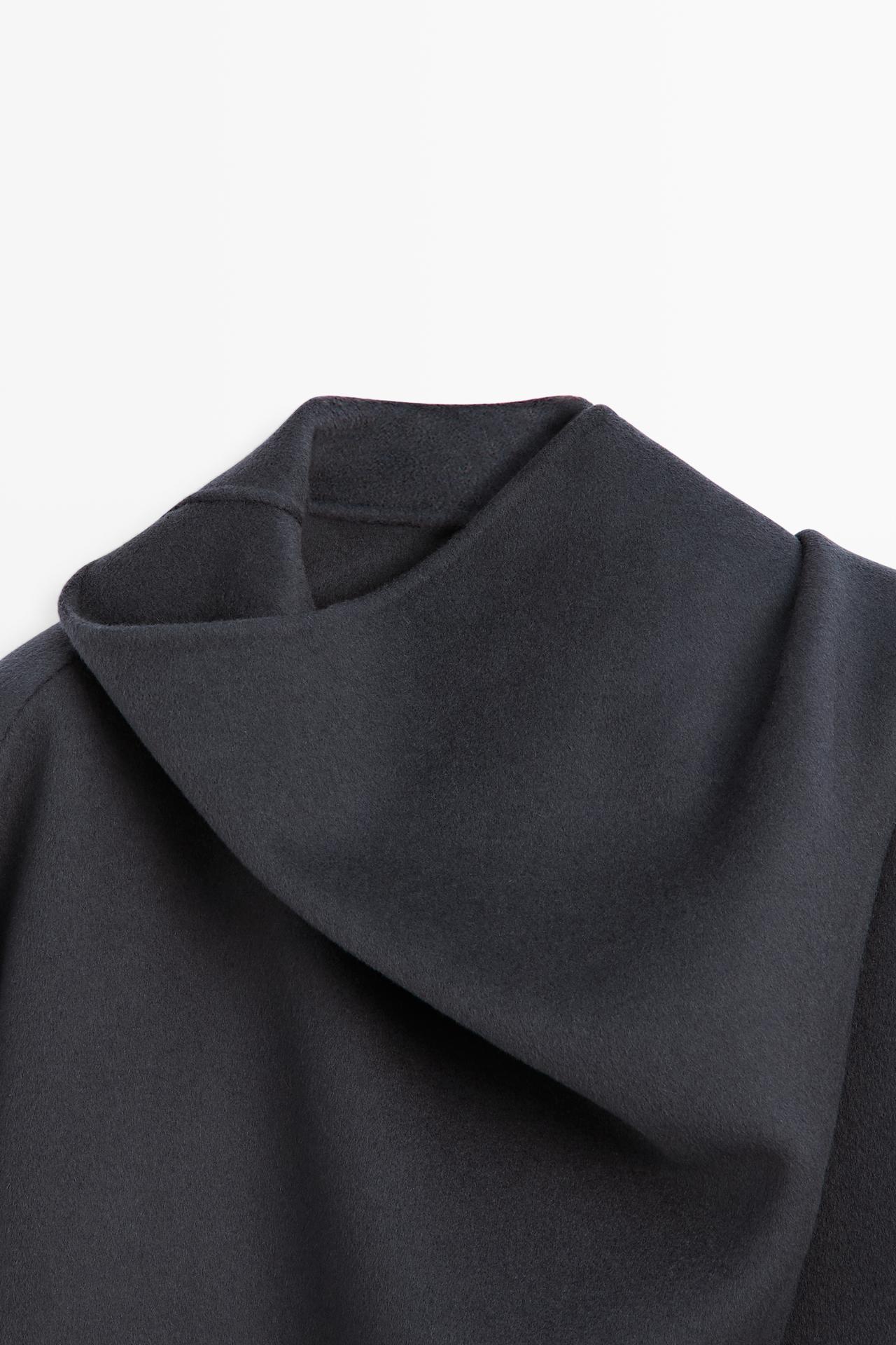 Mid-length coat with scarf detail — MEDIUM BLUE