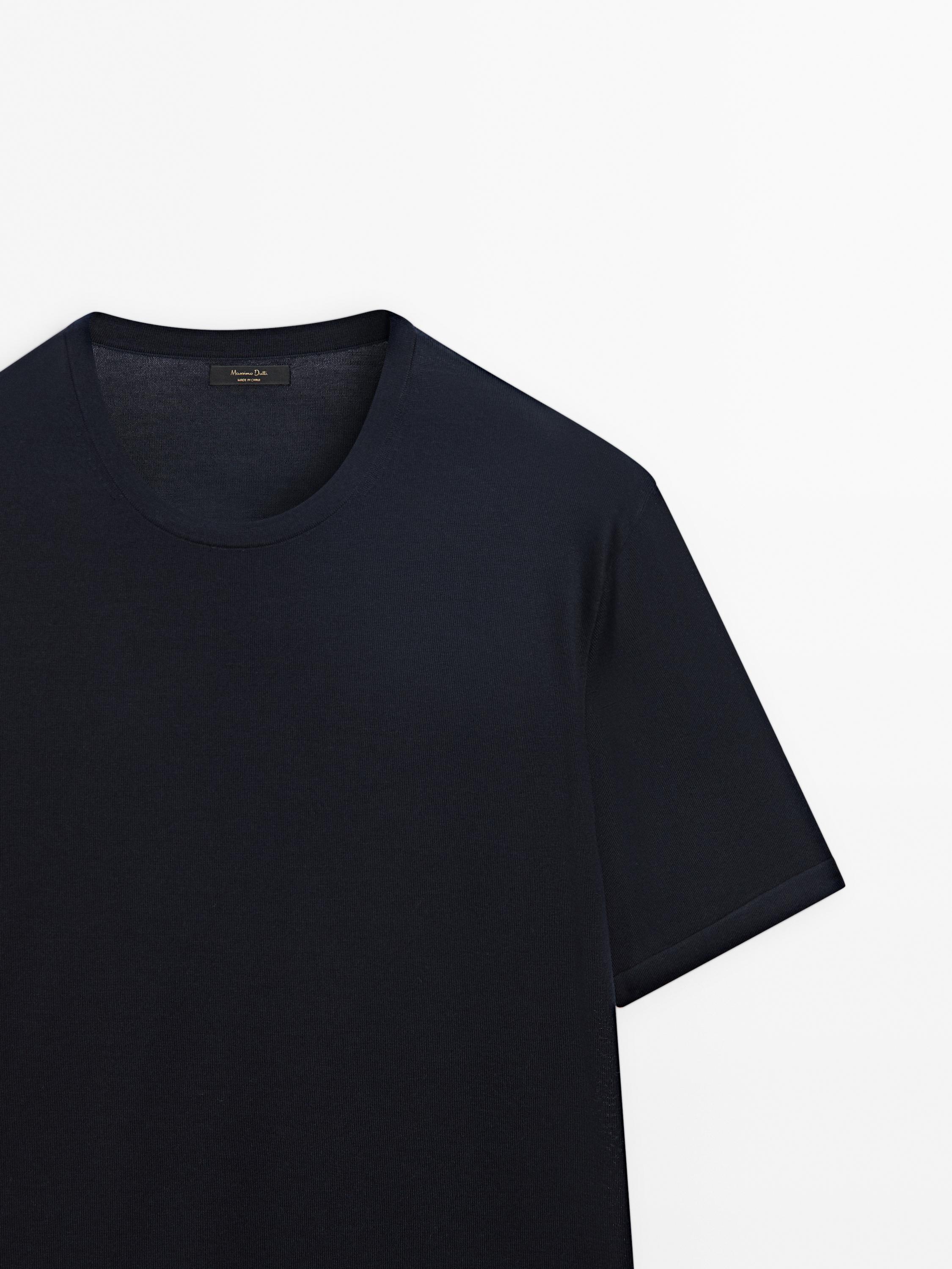 Wool blend knit T-shirt