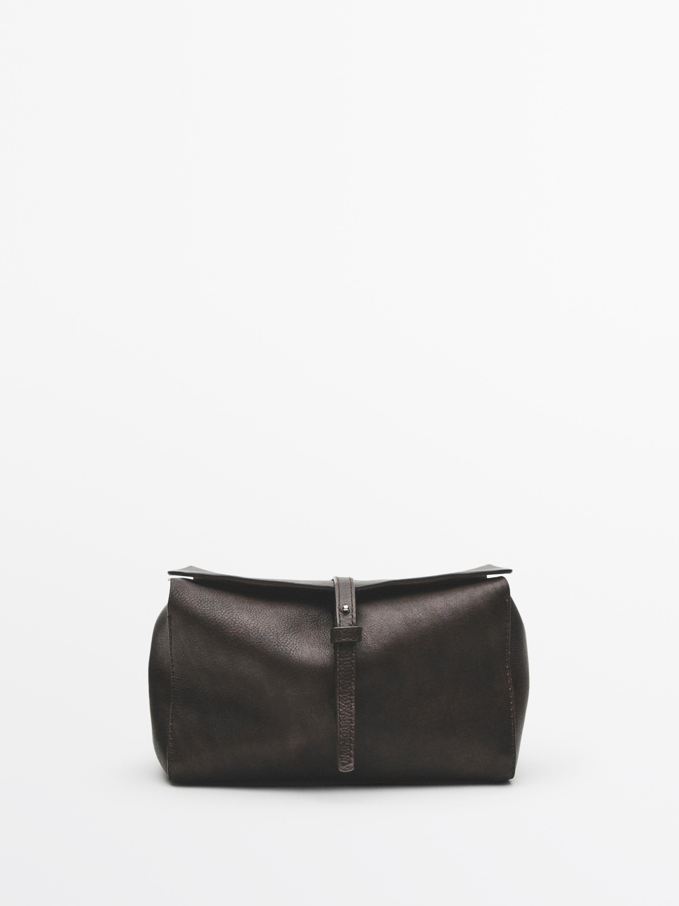Nappa leather toiletry bag — BROWN