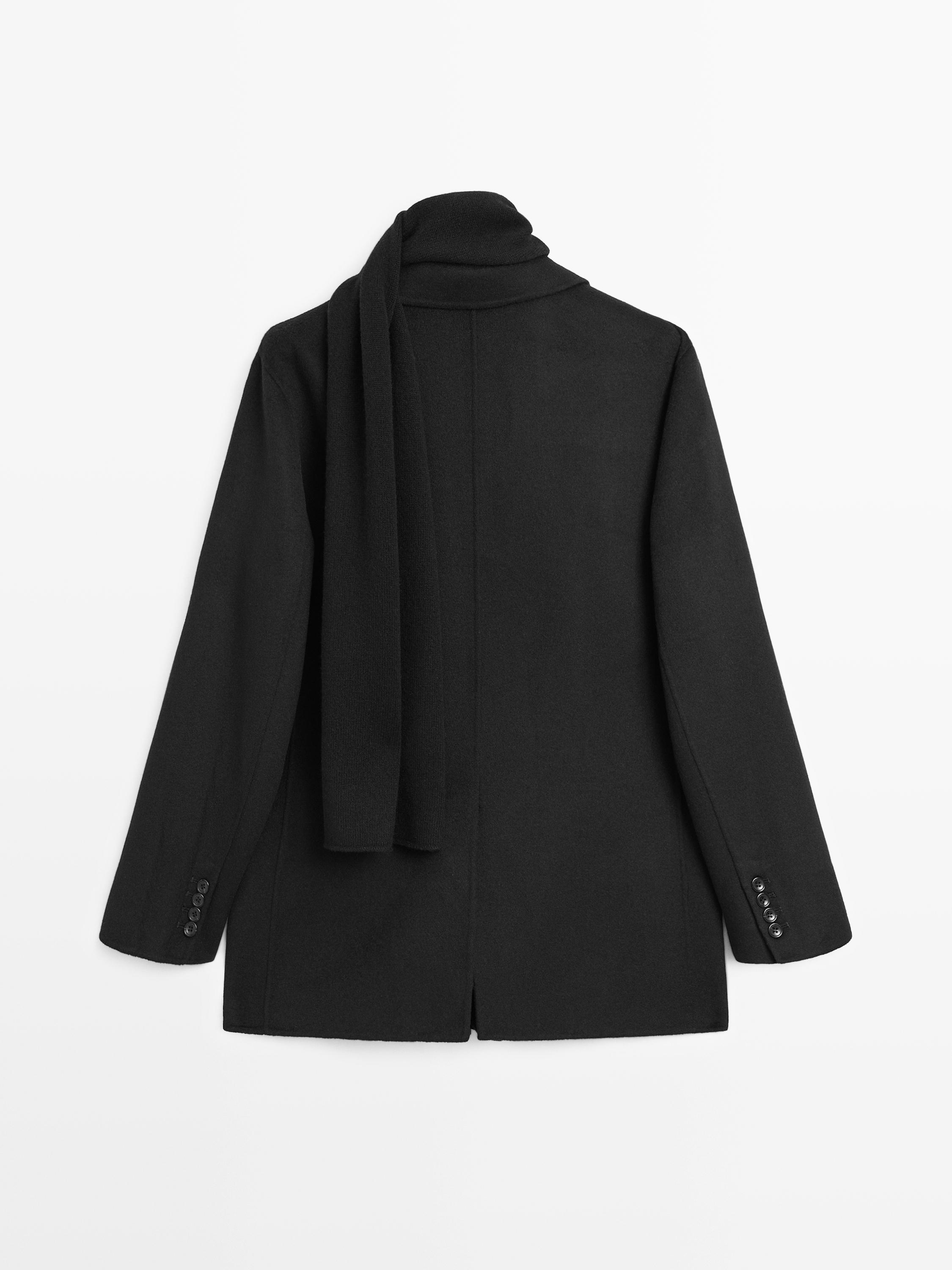 Wool blend blazer with scarf
