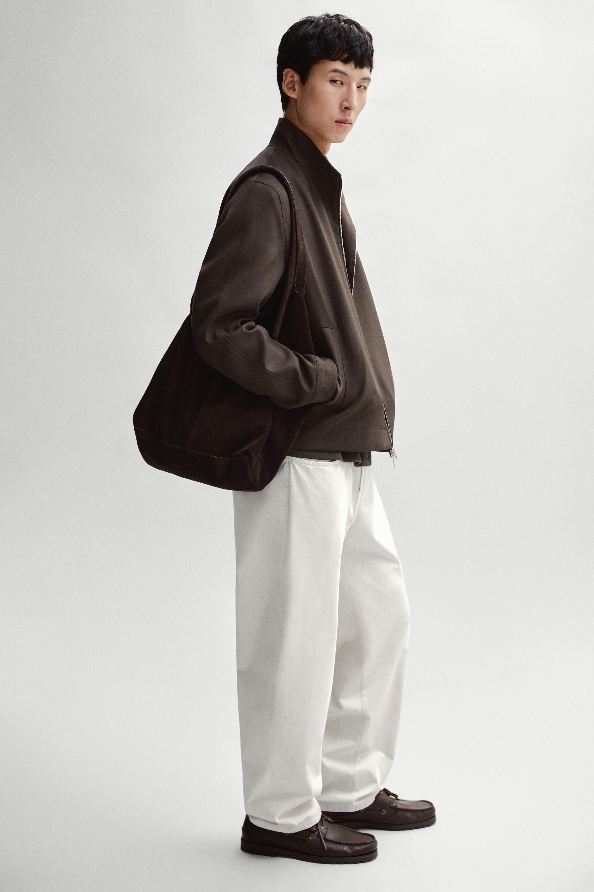 100% cool wool total look jacket — BROWN