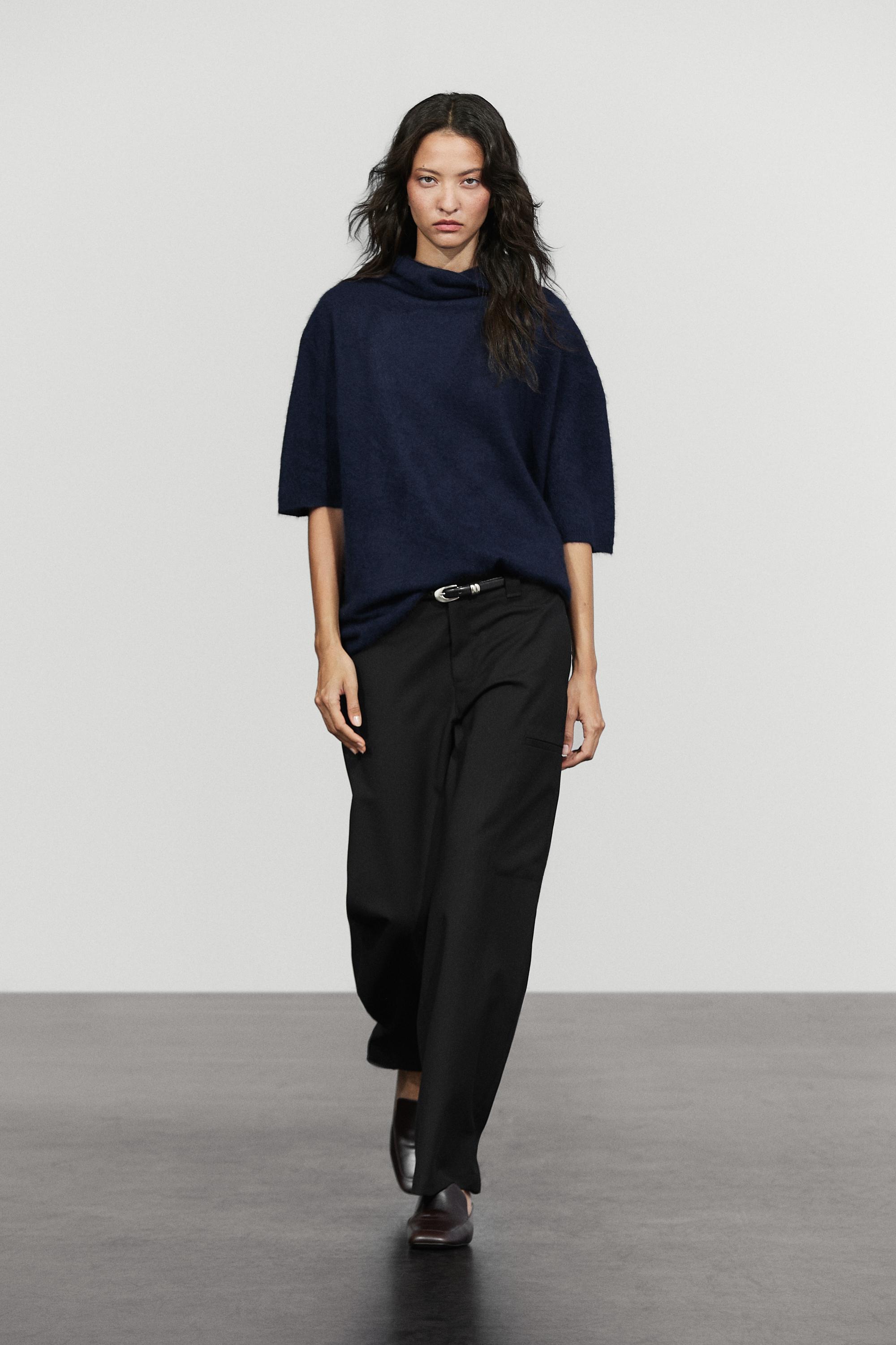 Jersey punto manga corta oversize 100% lana