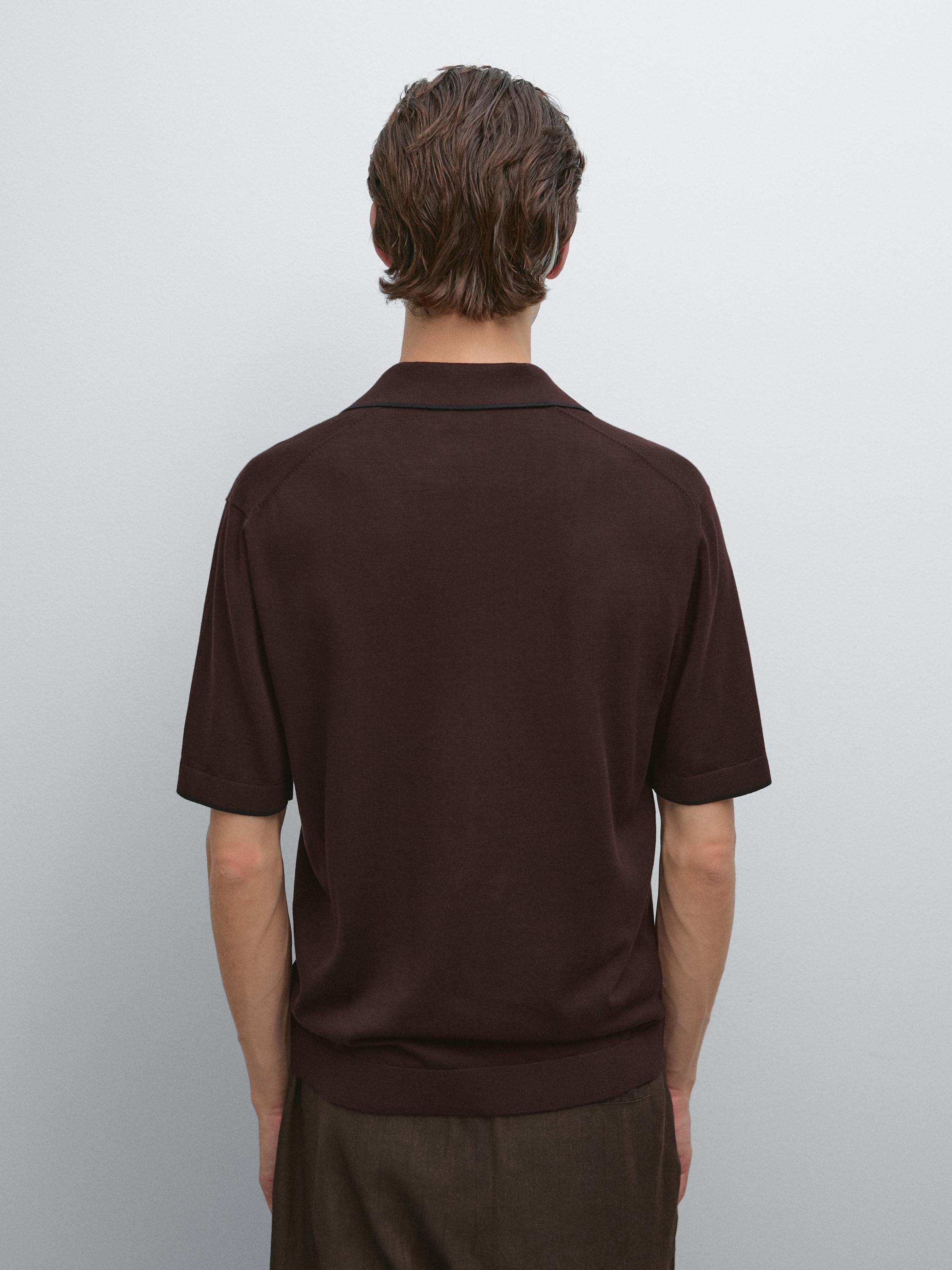 Polo en maille détail contrastant