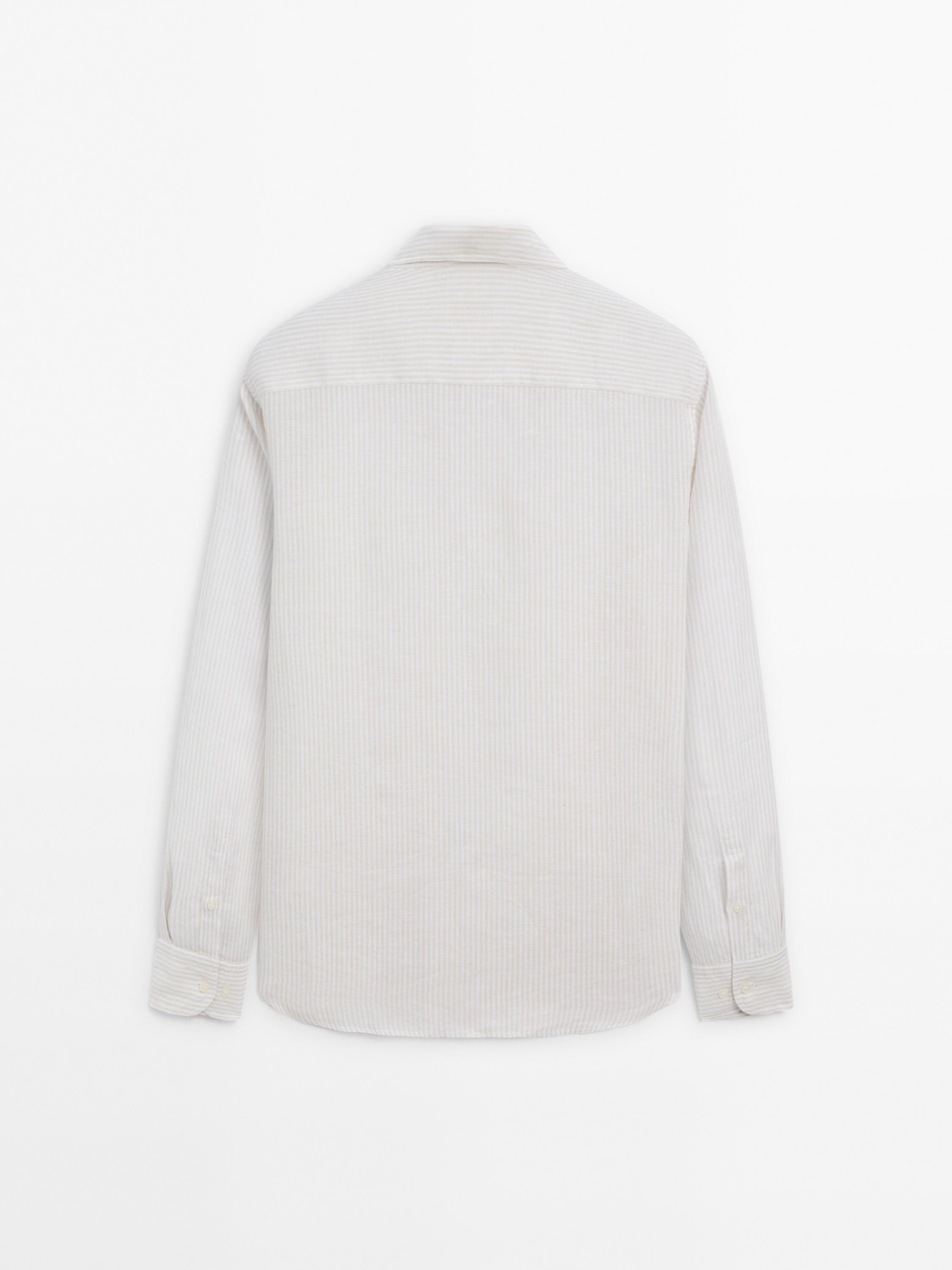 100% linen striped shirt