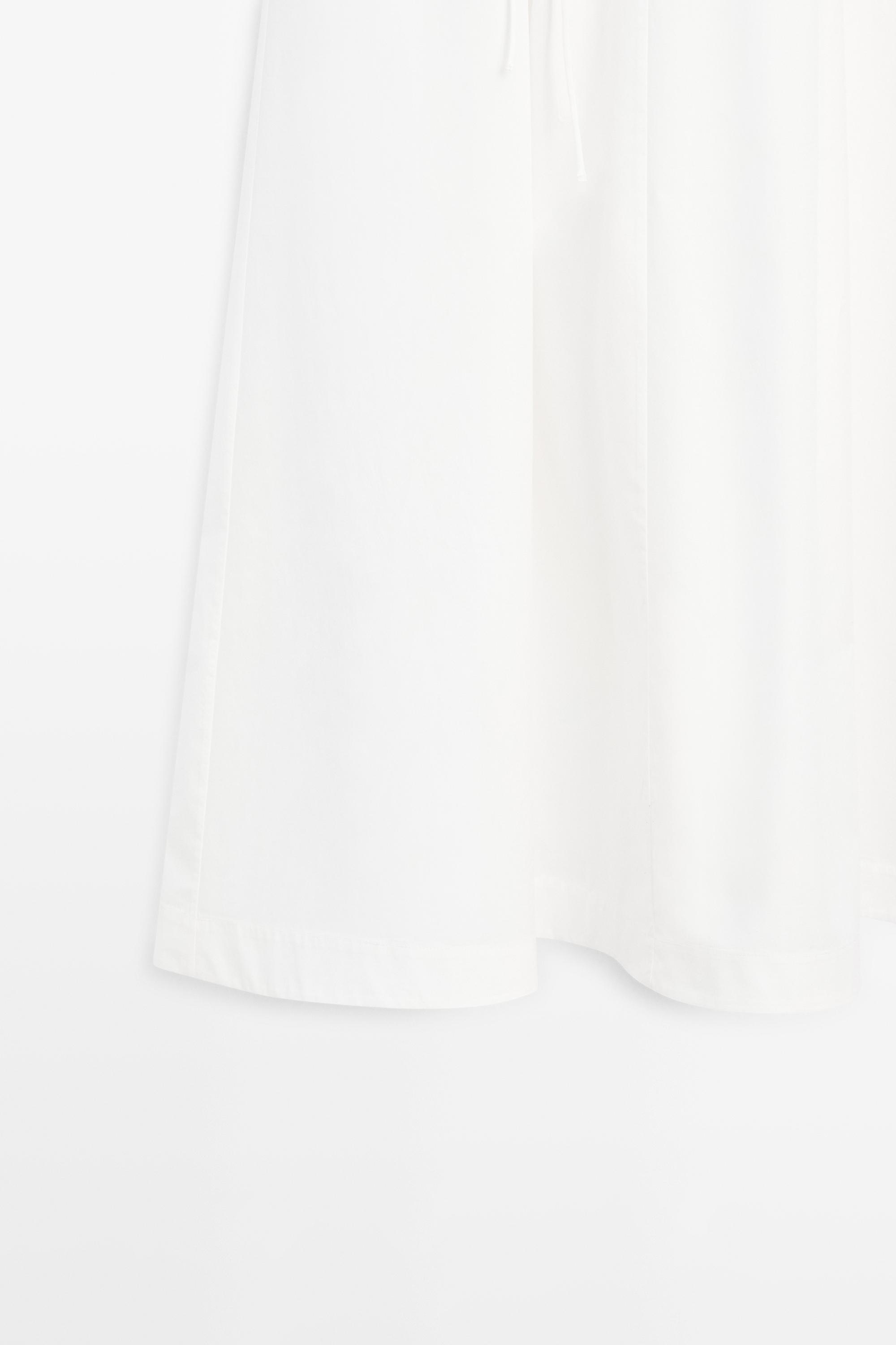 Poplin flounce midi dress — WHITE
