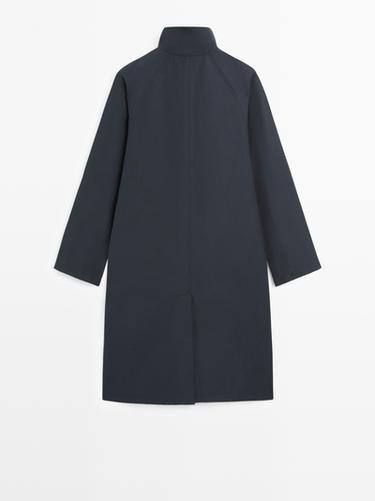 High neck technical trench coat — DARK NAVY 6