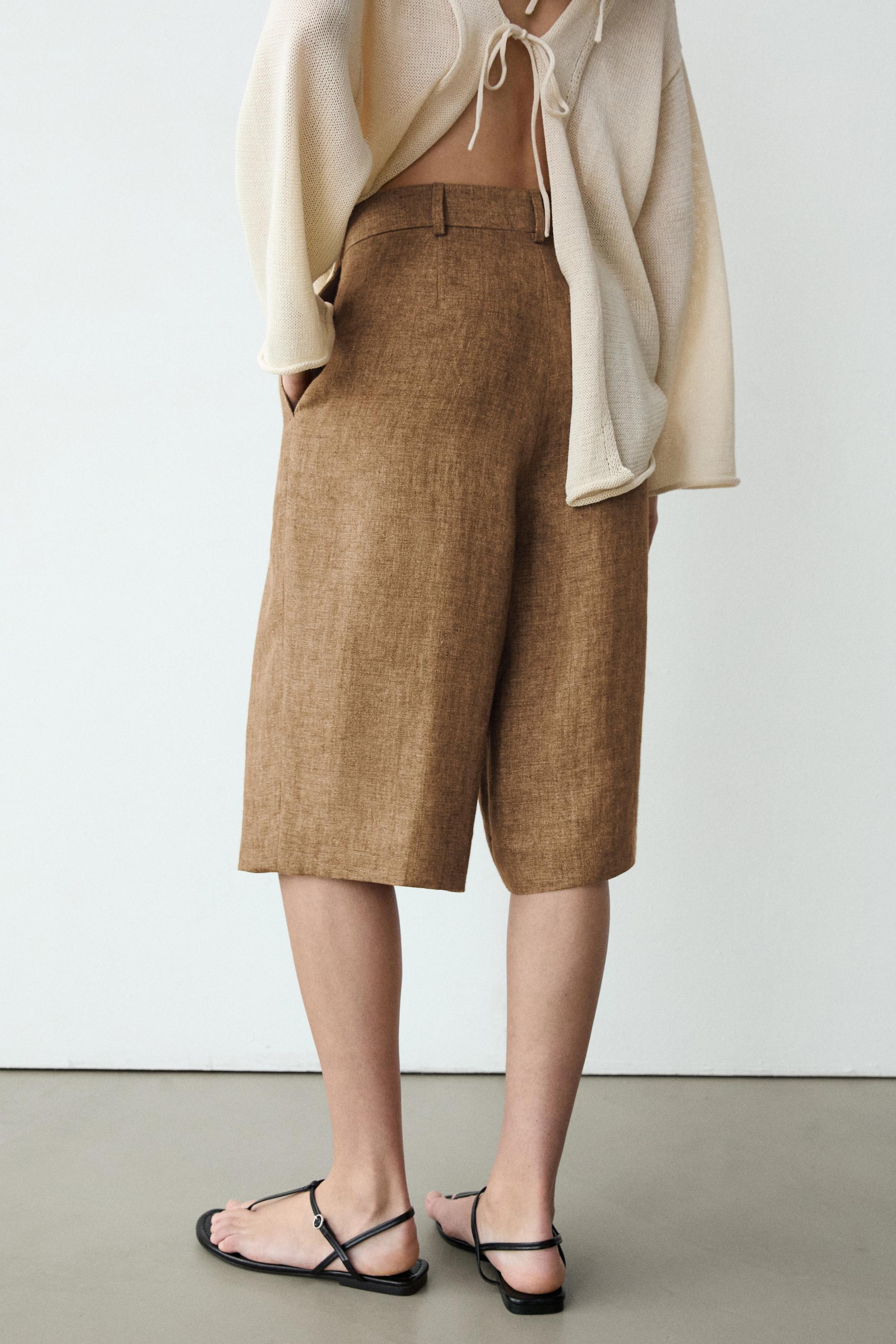 Keten melanj bermuda şort