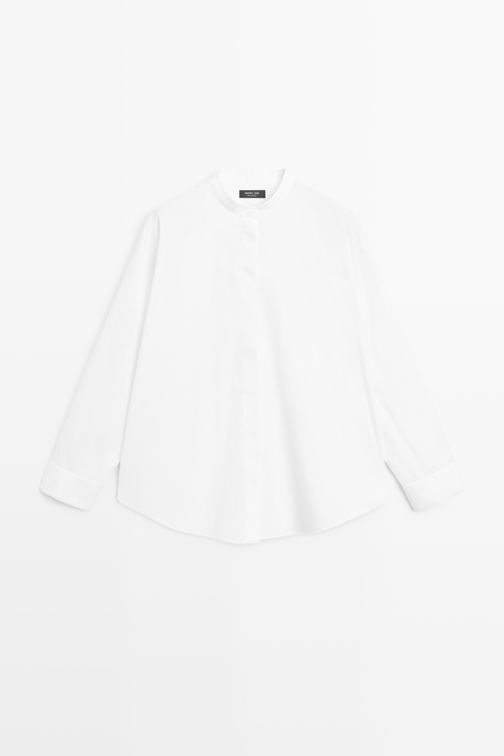 Massimo Dutti Hakim yaka poplin gömlek görsel 6