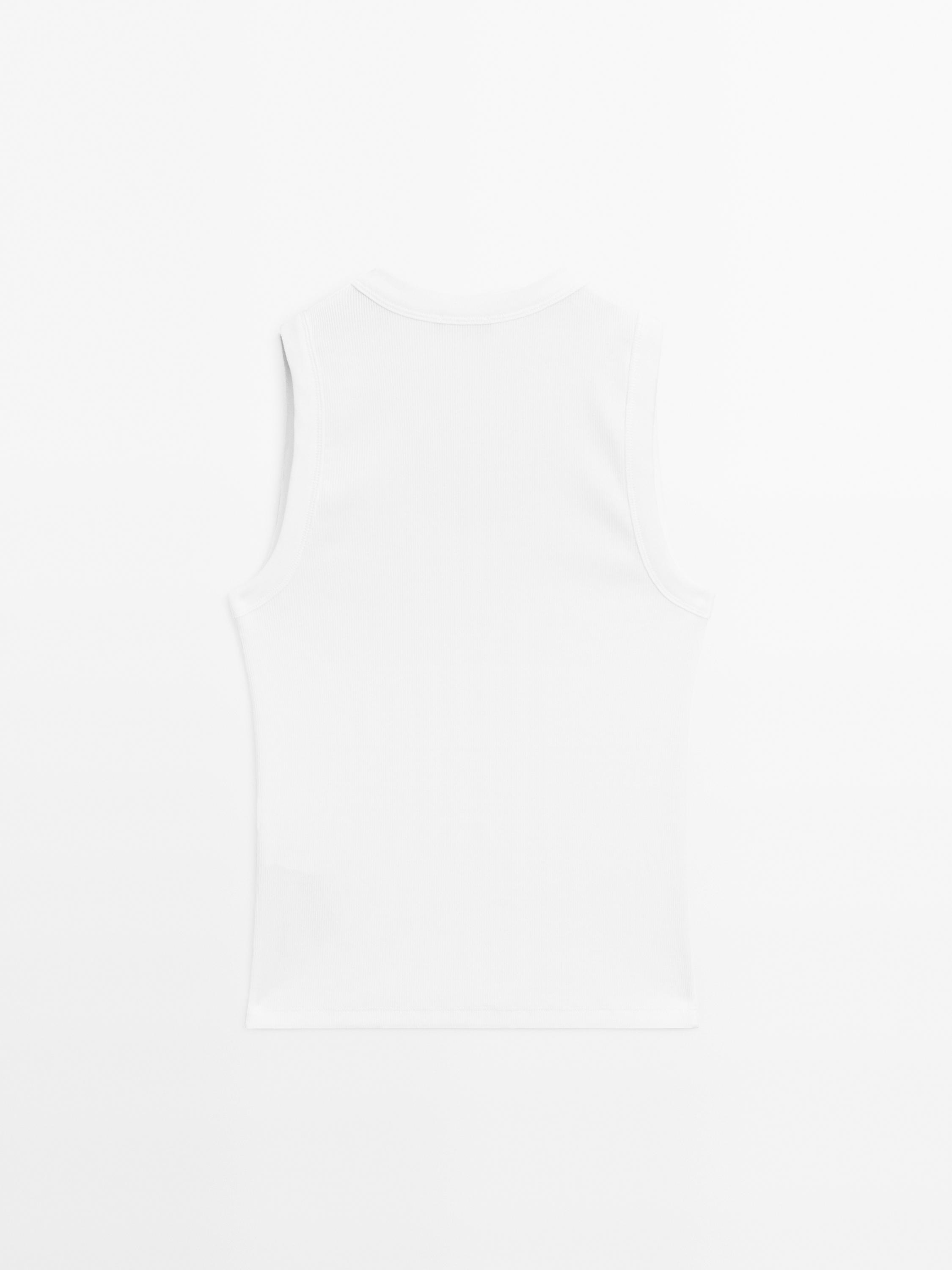 Heavy weight ribbed round neck top