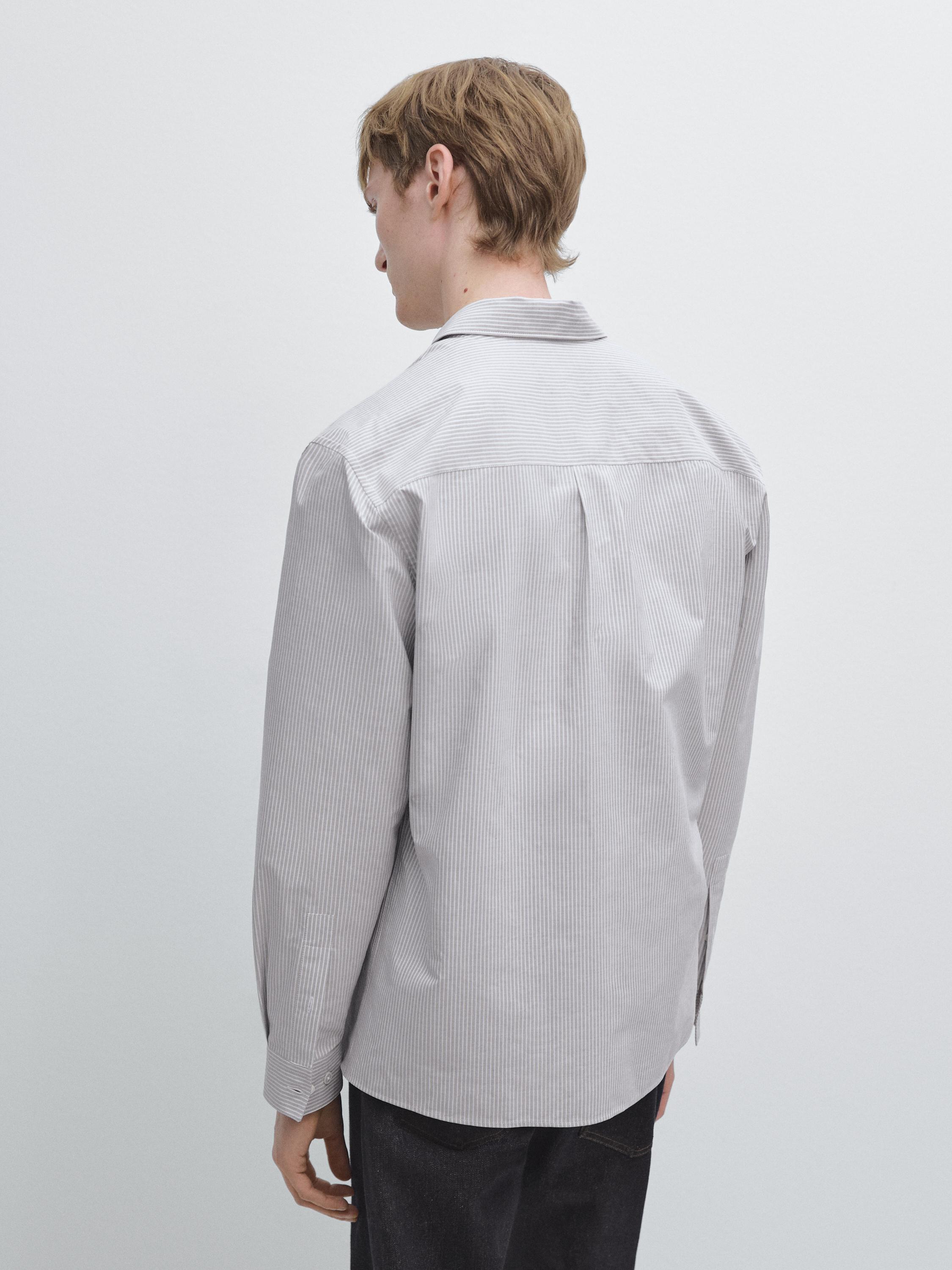 Regular-fit 100% cotton shirt — BROWN