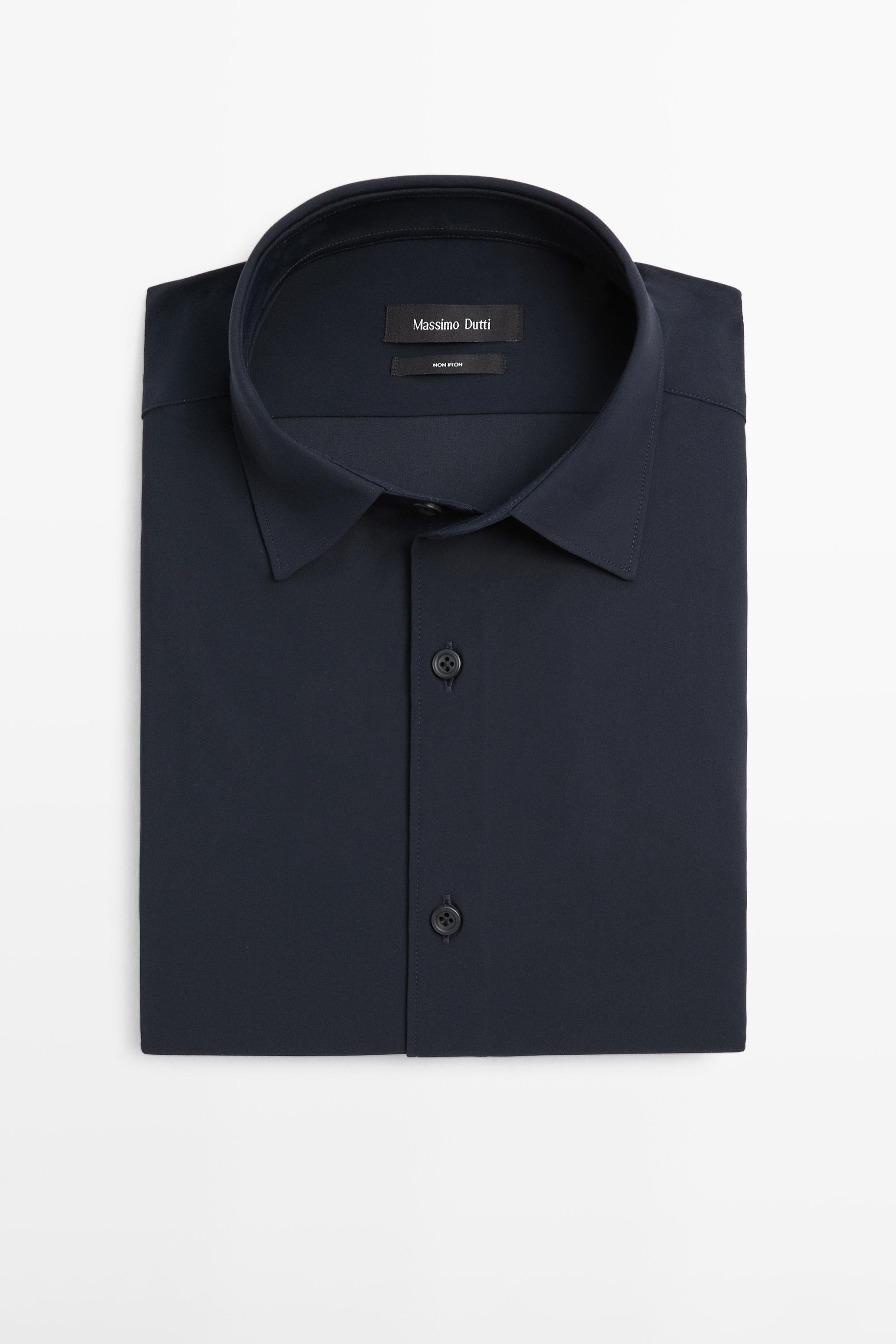 Slim fit stretch shirt — NAVY BLUE