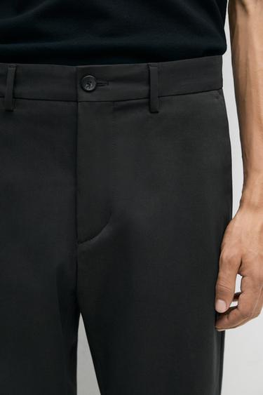 Cotton blend slim fit pants — GREY 8