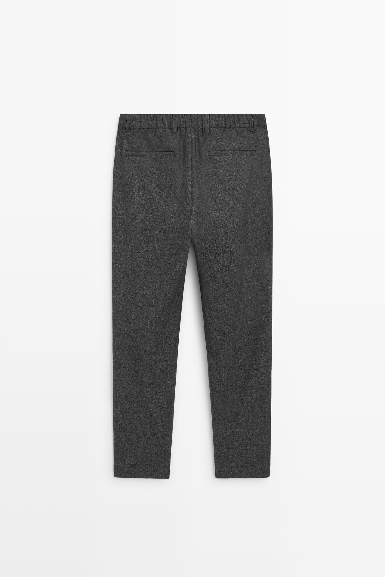 Wool blend jogger fit pants — CHARCOAL