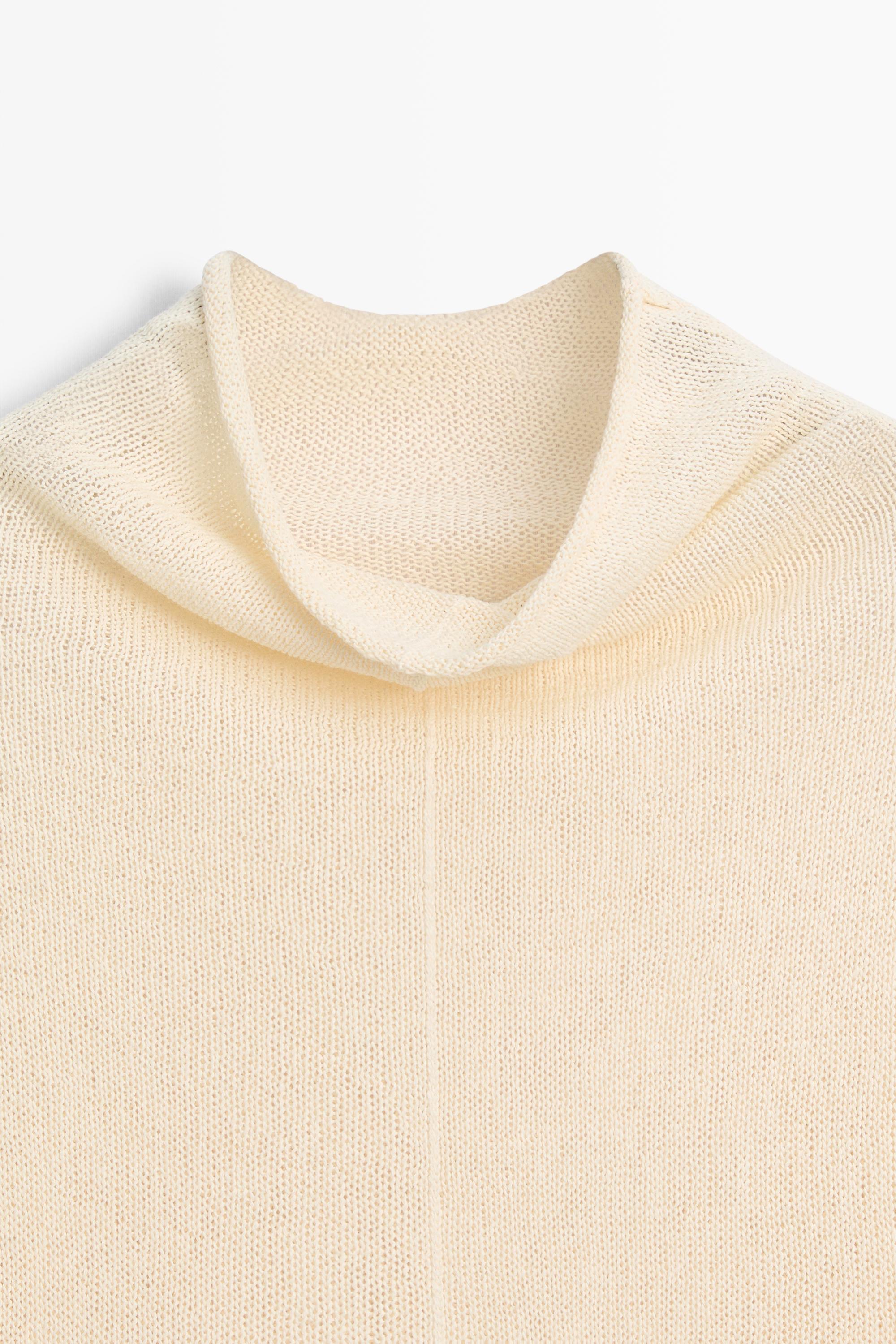 Cotton cutwork knit sweater — CREAM
