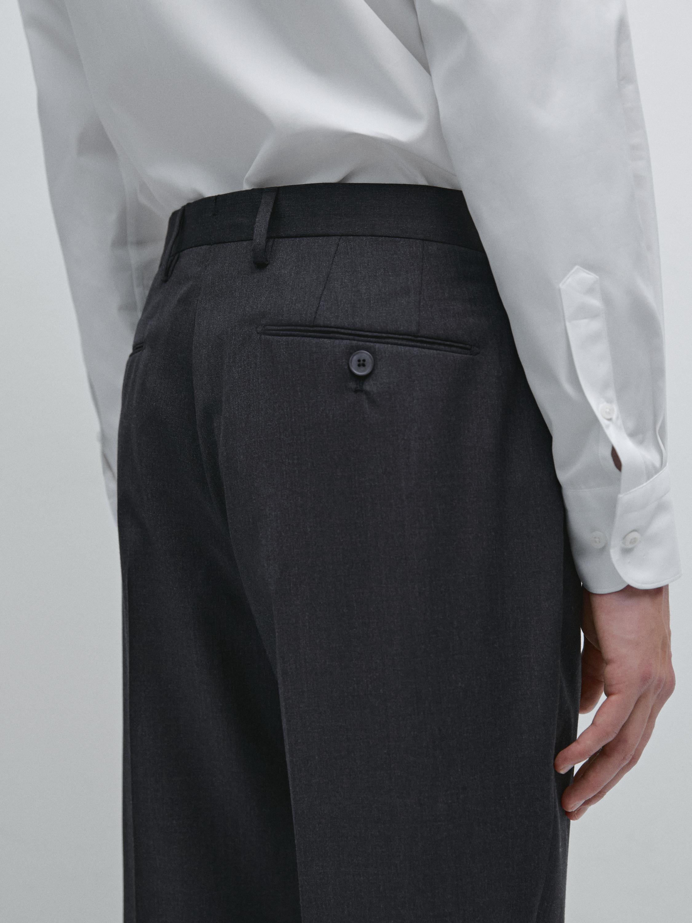 100% wool suit trousers