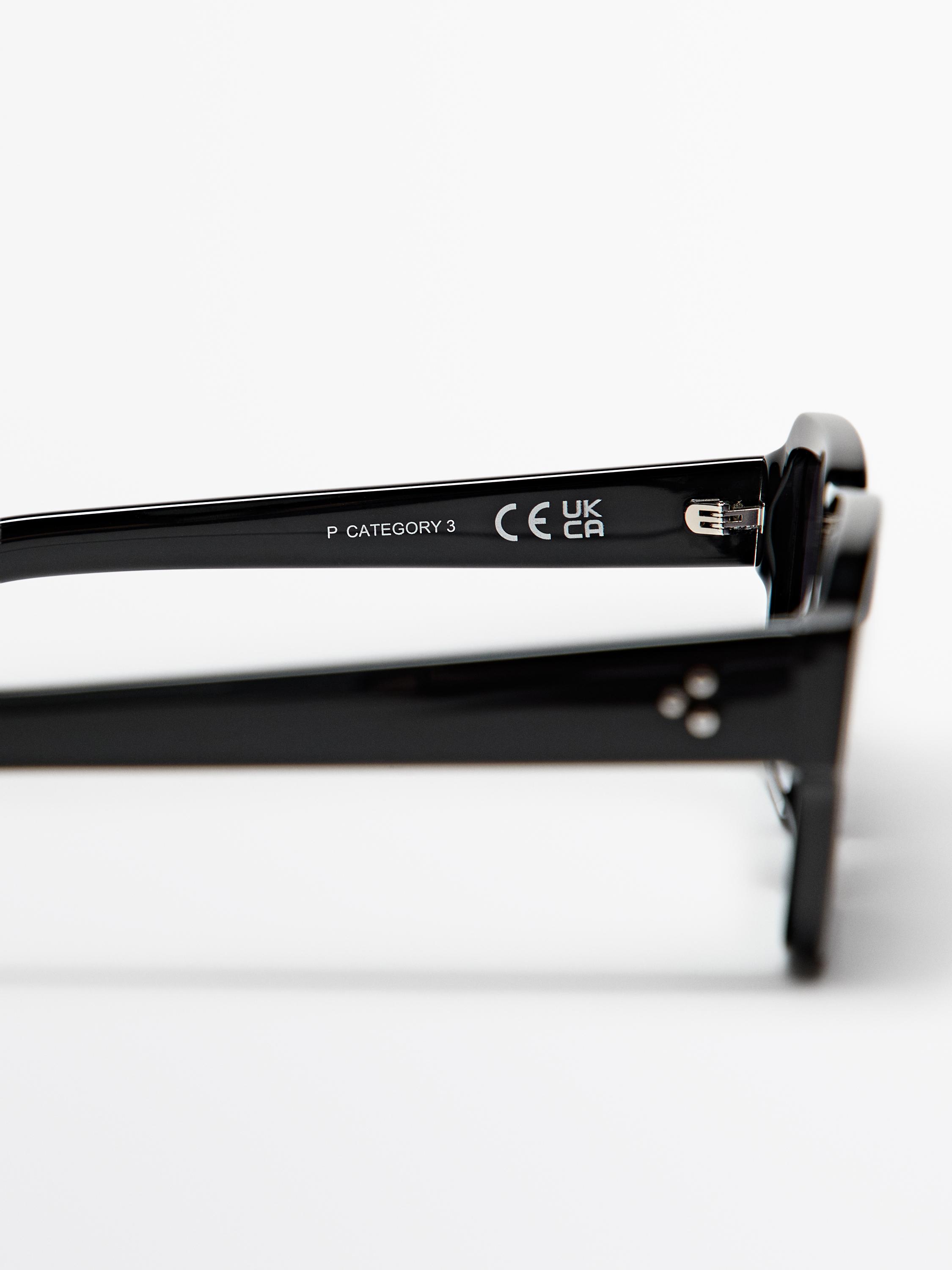 Rectangular sunglasses — BLACK