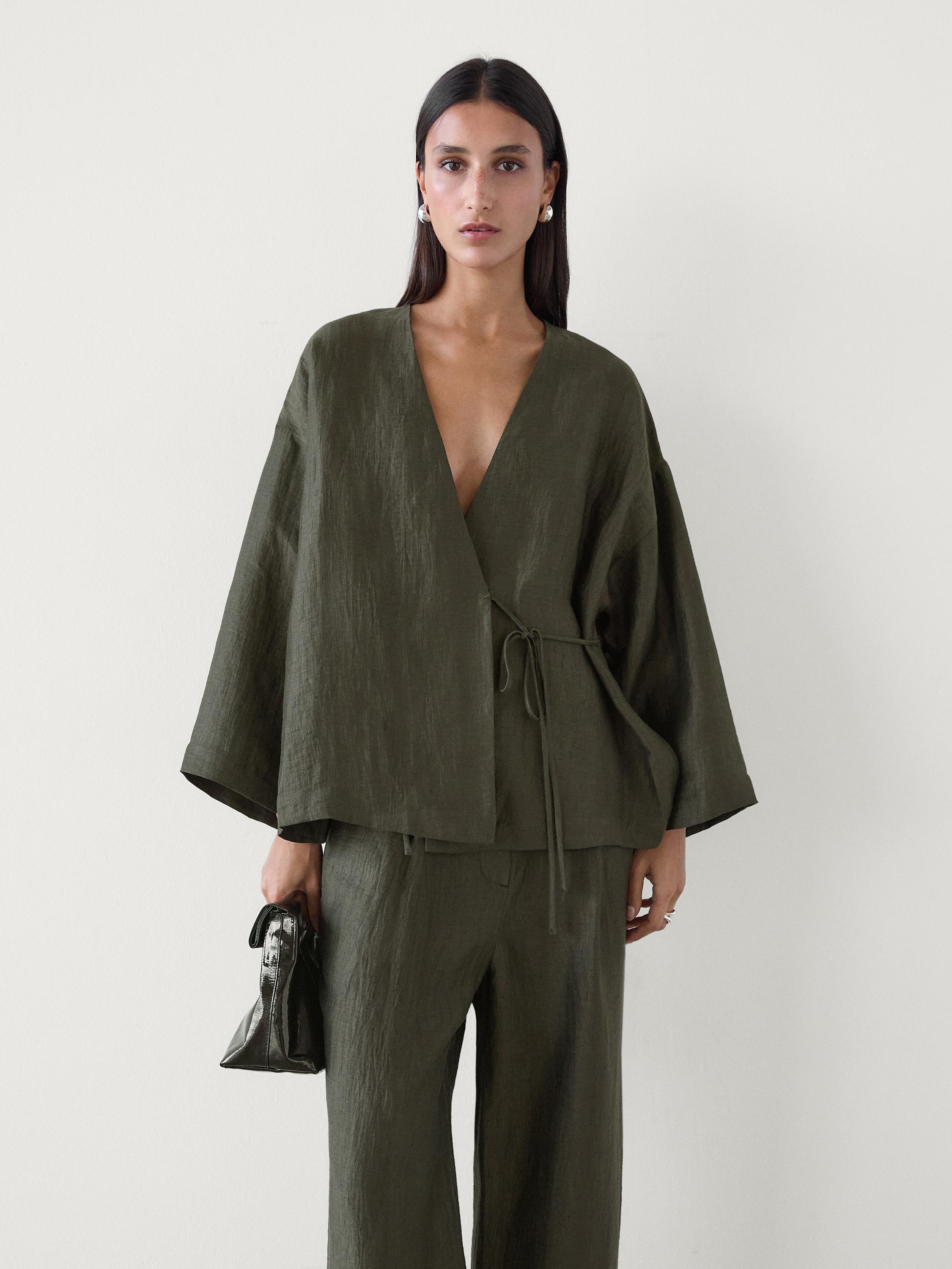 Kimono fluido mezcla lino