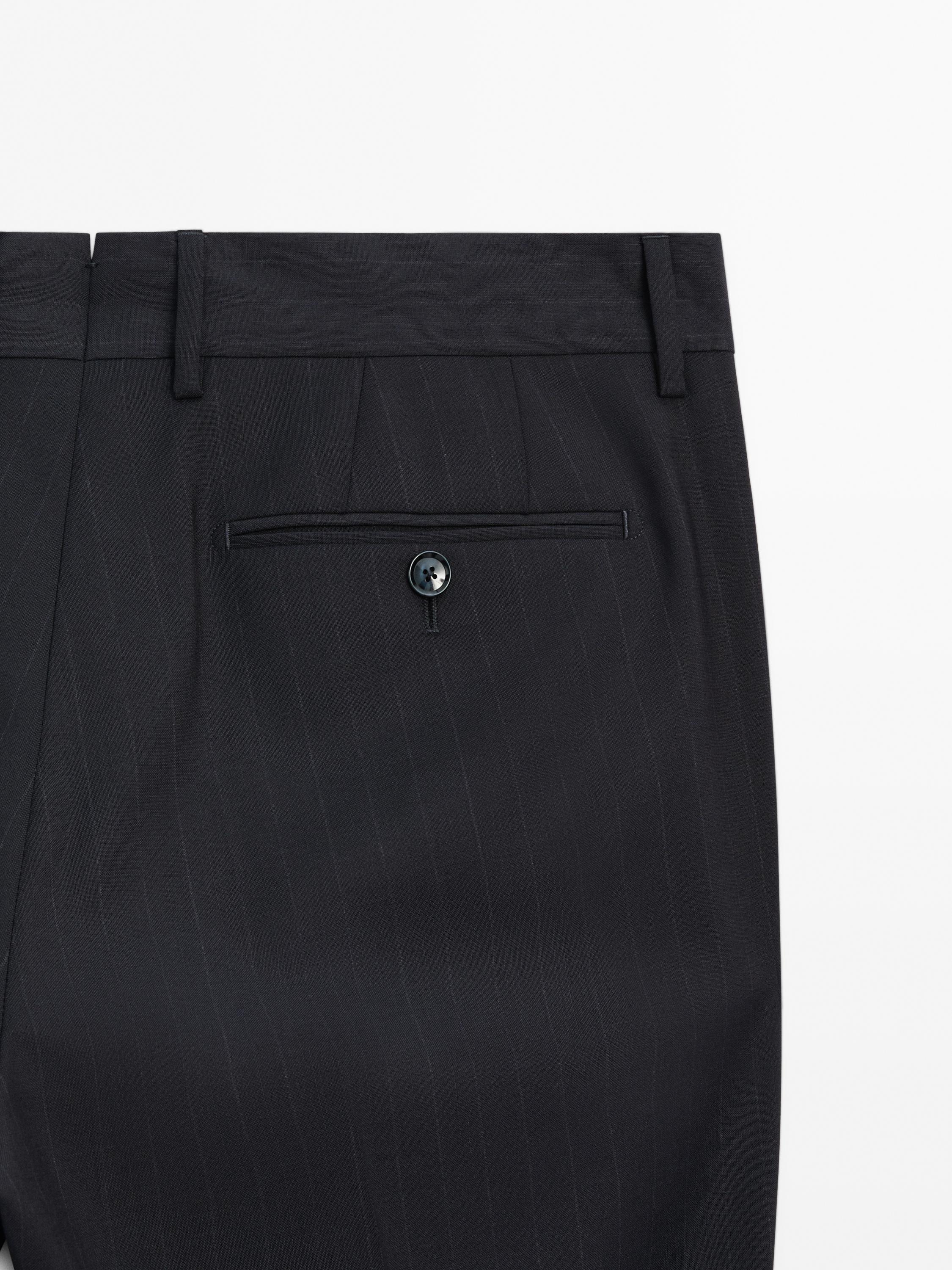 Regular fit pinstripe suit trousers