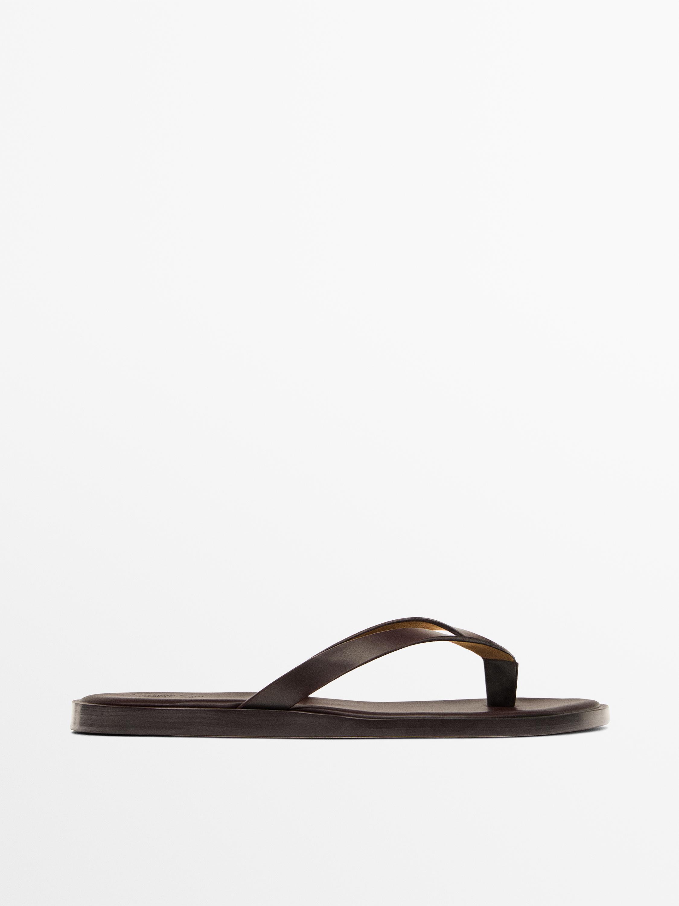 Nappa sandals with toe divider - Limited Edition — BROWN