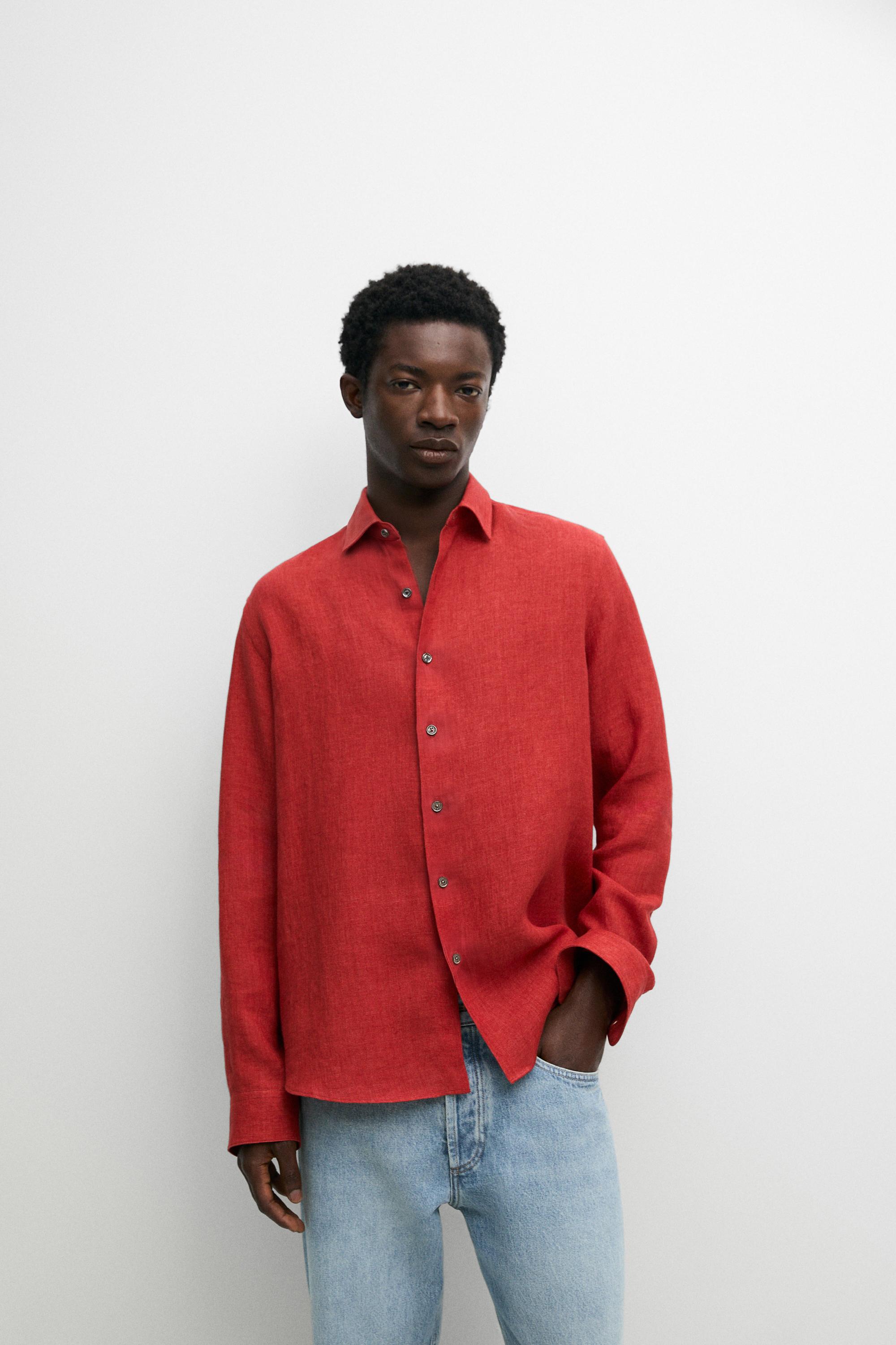 Camisa regular fit delavé 100% lli