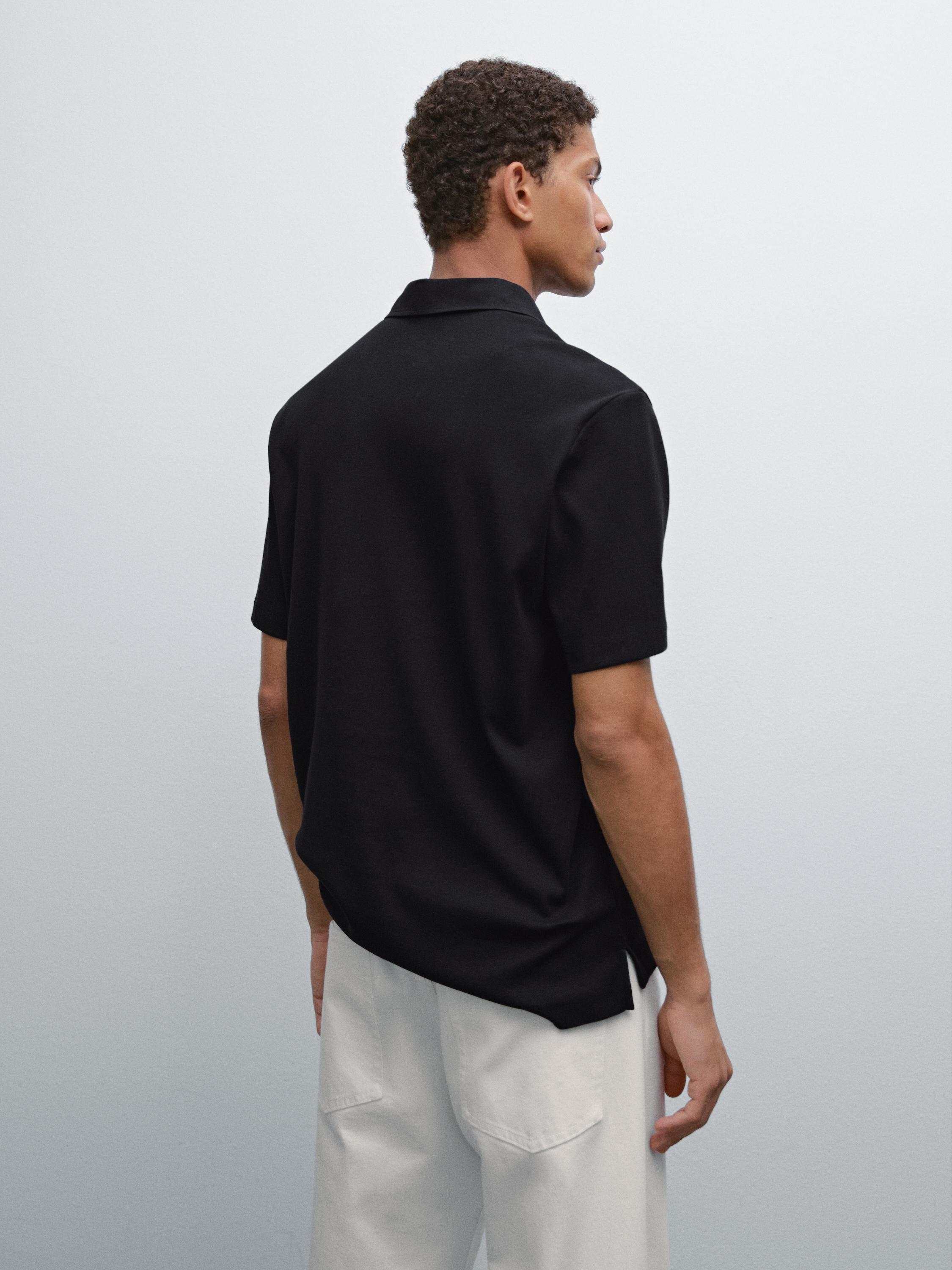 Short sleeve cotton polo shirt