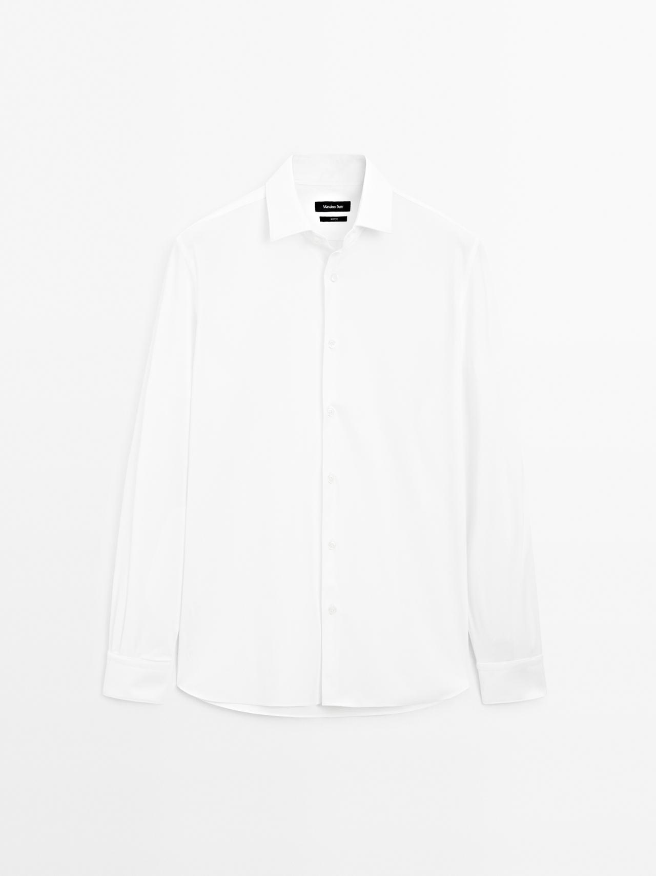 Massimo Dutti - Heren - Non Iron Overhemd Slim Fit - Wit - M