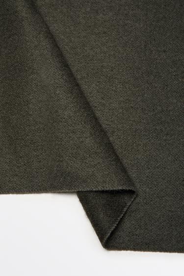 100% cashmere two-tone reversible scarf — KHAKI 5