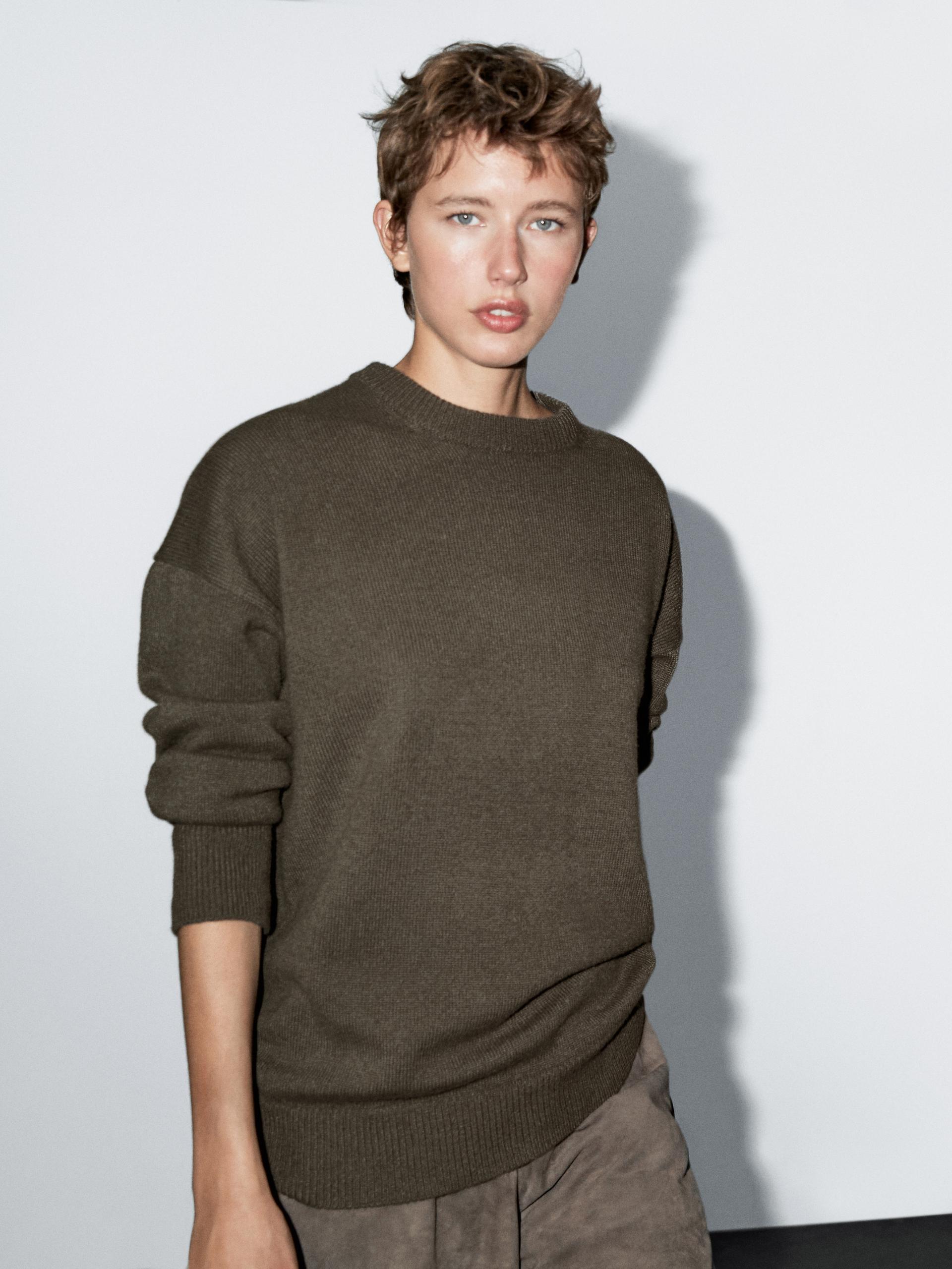 Maglia Oversize 100% Cashmere - Lavato - M - Massimo Dutti - Femminile